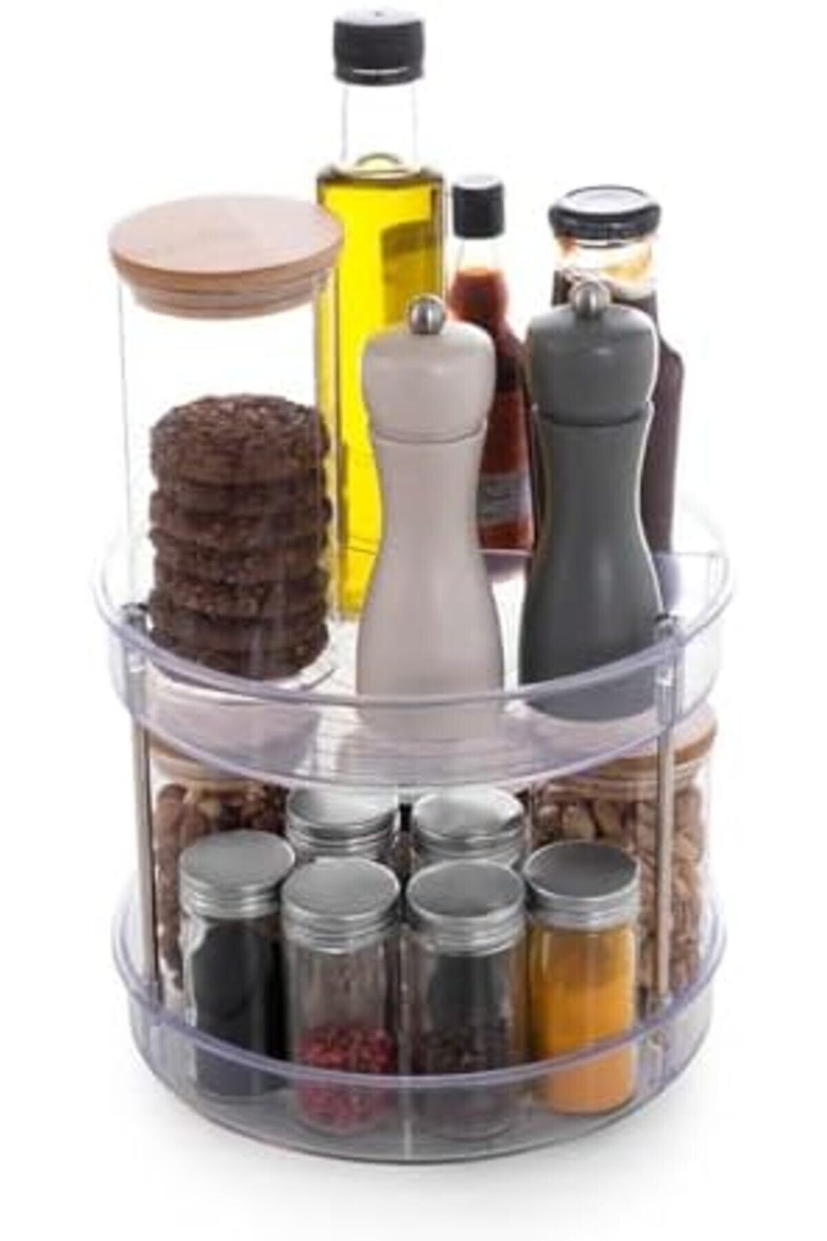 Ynsshopi̇ng M-E64-16 Elpi̇da İki̇ Katlı Döner Raf, 20 X 23 Cm, Şeffaf Newtrrendi̇ng 1178227