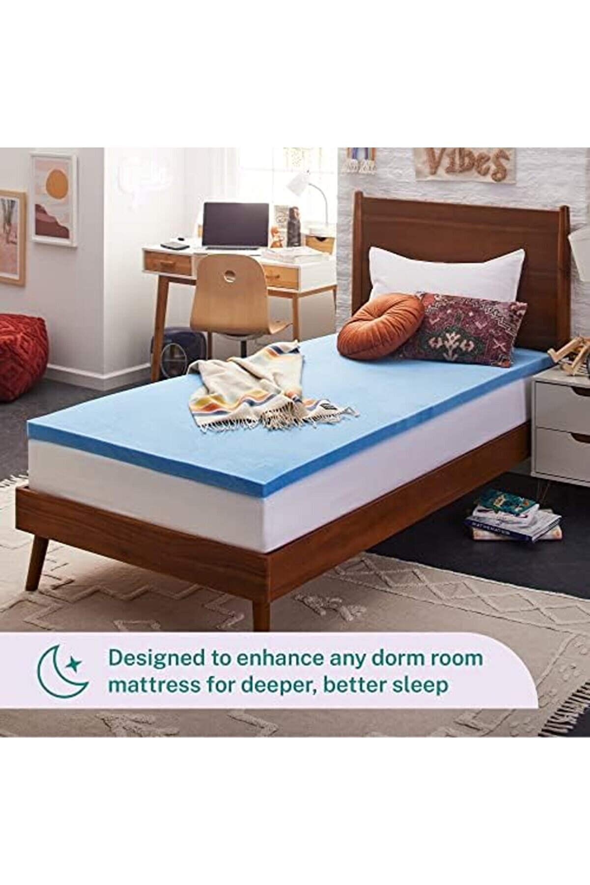 Snshop Innovati̇ons 5,08 Cm Jel Hafızalı K&ouml;p&uuml;k Yatak &Uuml;st&uuml; &Ccedil;i̇ft Xl, Abd De &Uuml;reti̇lmi̇şti̇r 5 Yı