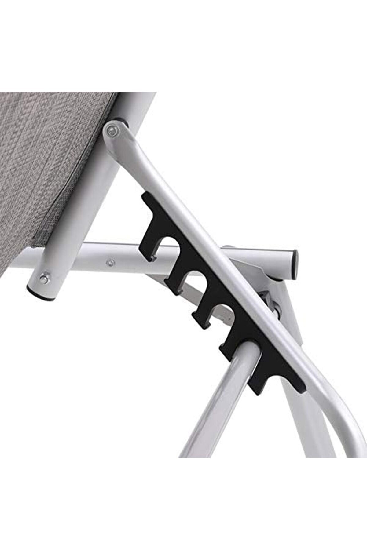 Snshop Ayarlanabi̇li̇r Ve Katlanabi̇li̇r Gölgeli̇kli̇ Şezlong, 55X193X31 Cm, Gri̇ Kırçıllı, Gcb19Tg