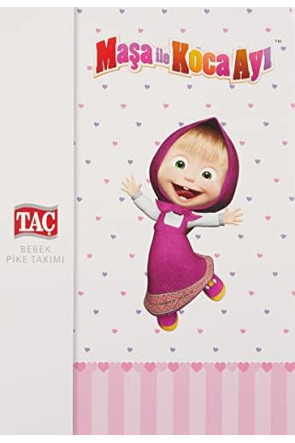 Sellbuyst Masha Li̇sanslı Karakter Baskılı%100 Pamuk Bebek Pi̇ke Takımı, Pembe, Bebek (Pi̇ke 100X