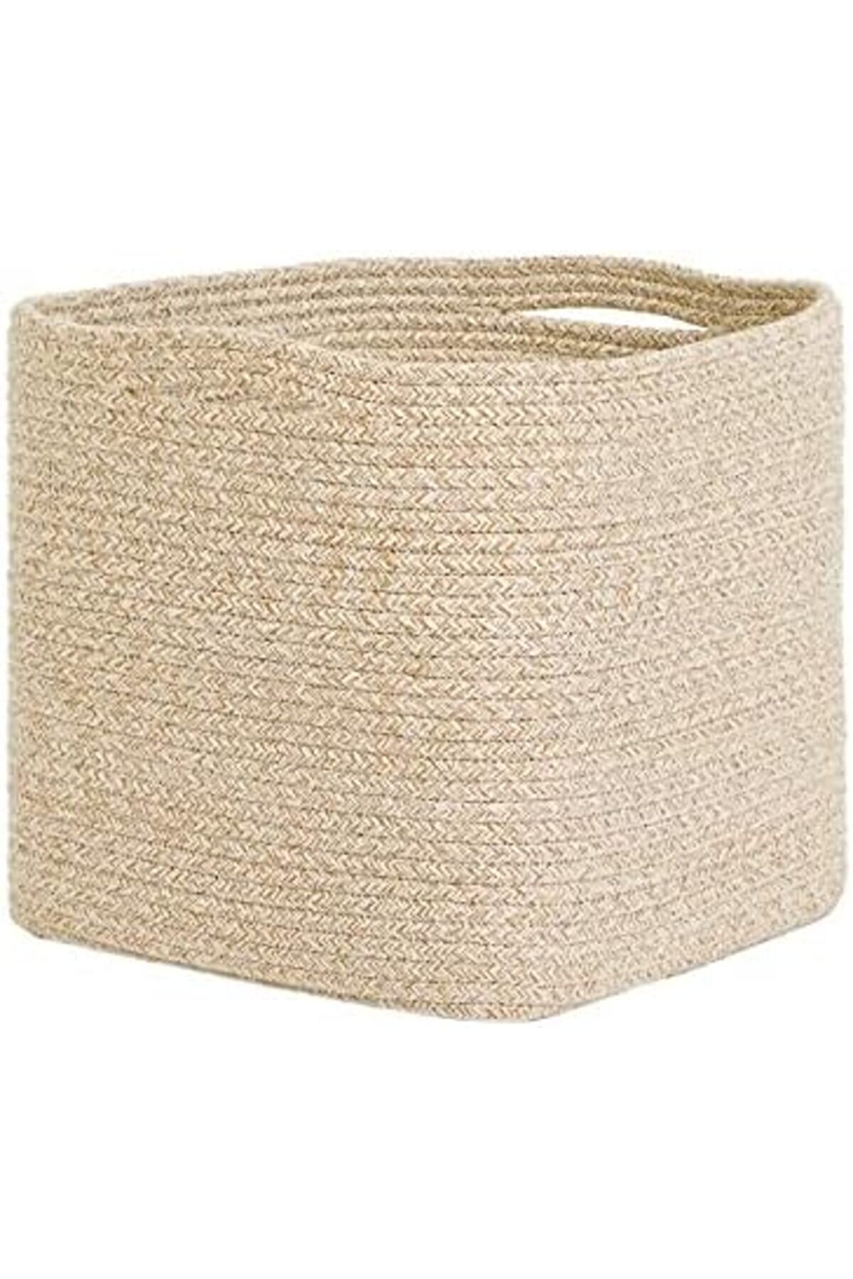 Lvnshop Texti̇le Bej Kırçıllı Pamuklu Sepet 30 X 30 X 30 Cm 224120