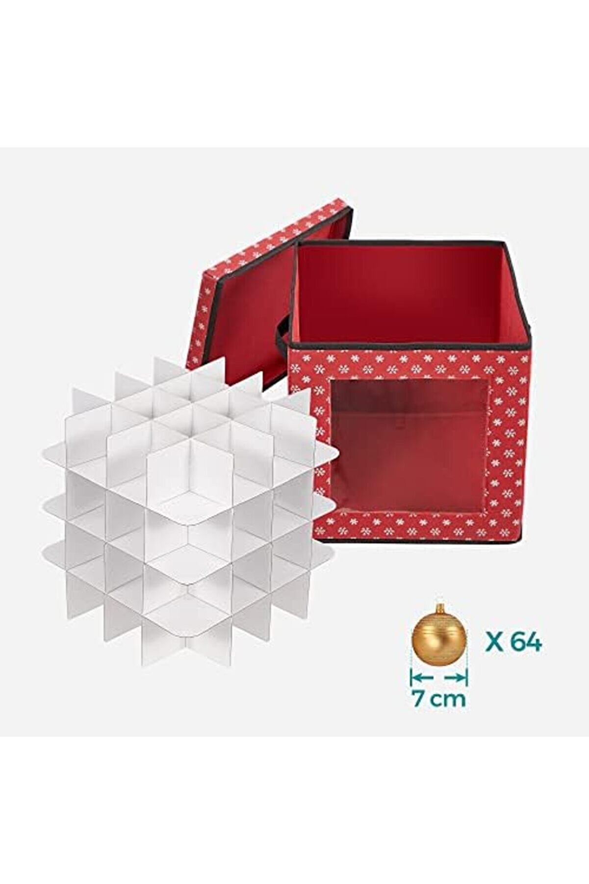 Lvnshop Saklama Kutuları, 3 L&uuml; Set, Katlanır Kutular, Kutu Başına 64 K&uuml;&ccedil;&uuml;k B&ouml;lme, Esnek Ayırma Duvar