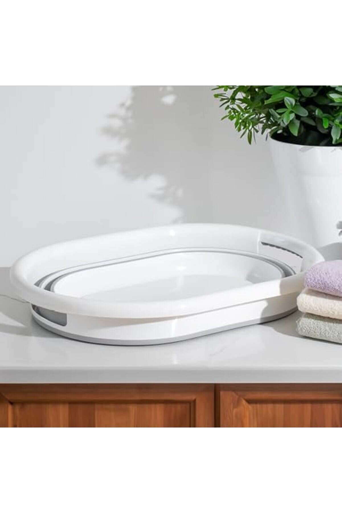 Lvnshop La-550 Katlanabi̇li̇r Çamaşır Sepeti̇ Akordi̇yon Katlanır Sele Sepet Si̇li̇kon Çamaşır Sepeti̇ 40 L