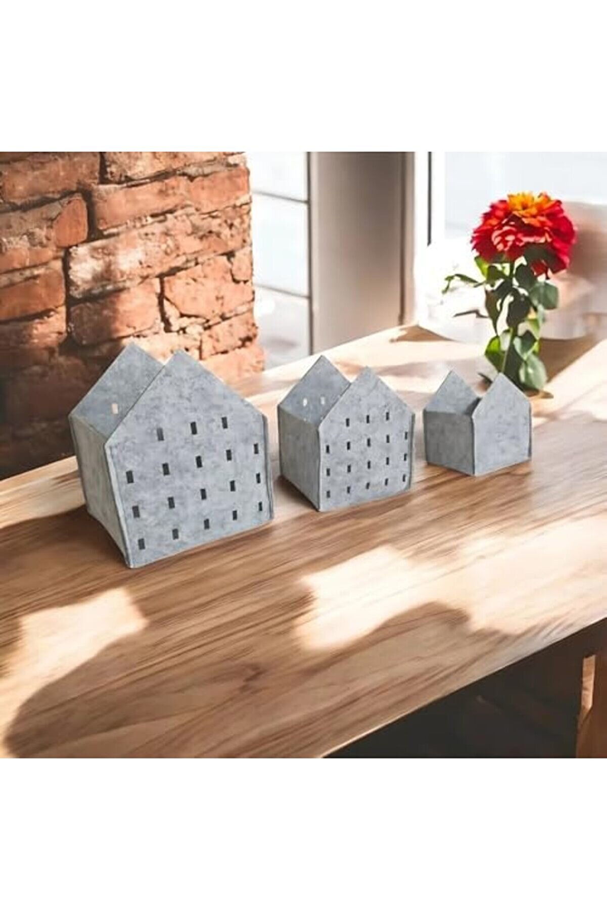 Lvnshop 3’Lü Keçe Saklama Kutusu – Dekorati̇f Organi̇zer Sepet Seti̇, Farklı Boyutlarda Çok Amaçlı Keçe