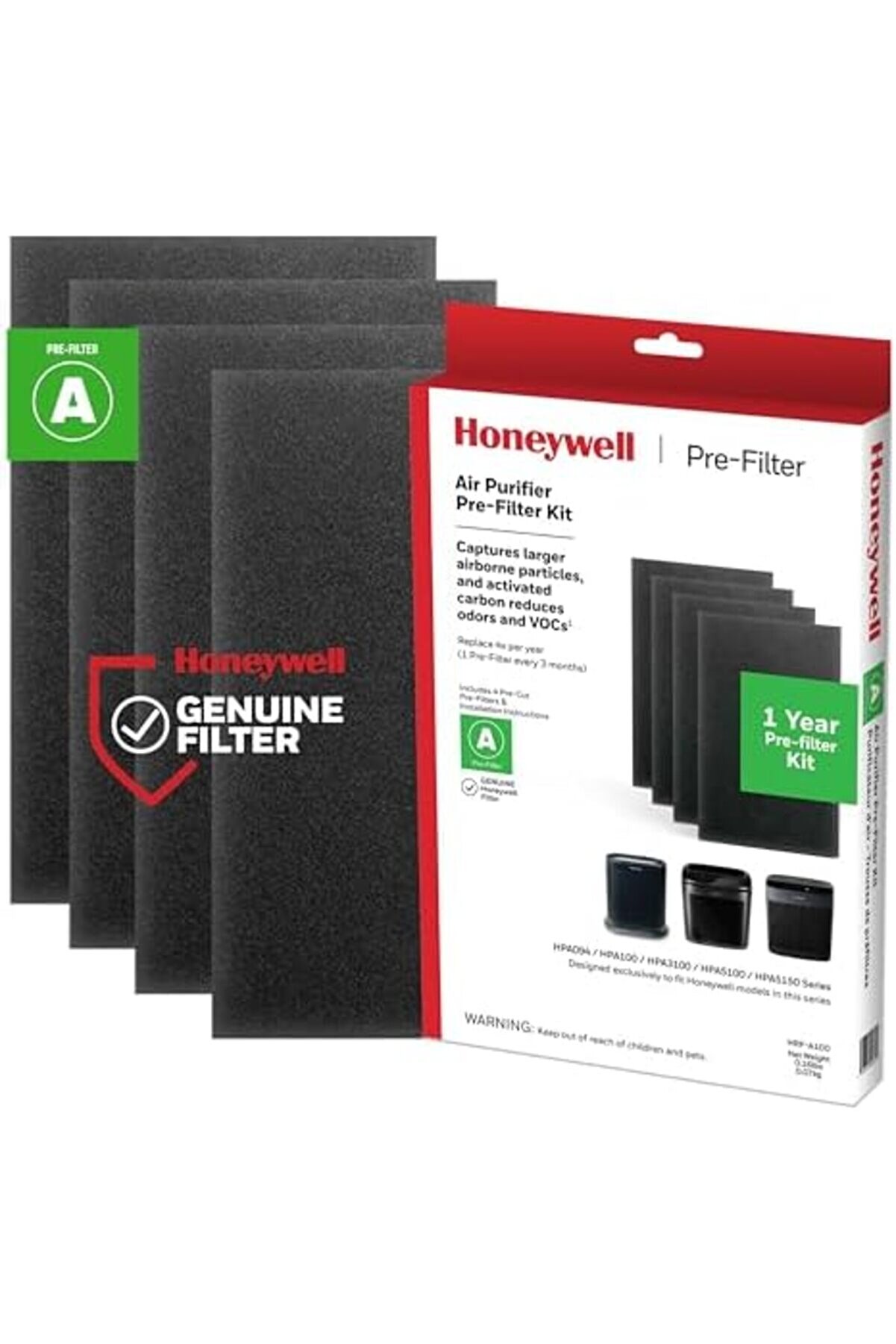 Snshop Hrf-A100 Hava Temi̇zleyi̇ci̇ Ön Ki̇t Fi̇ltresi̇, 4 Lü Paket - Alerjen Hava Fi̇ltresi̇ Toz, Voc, Evc