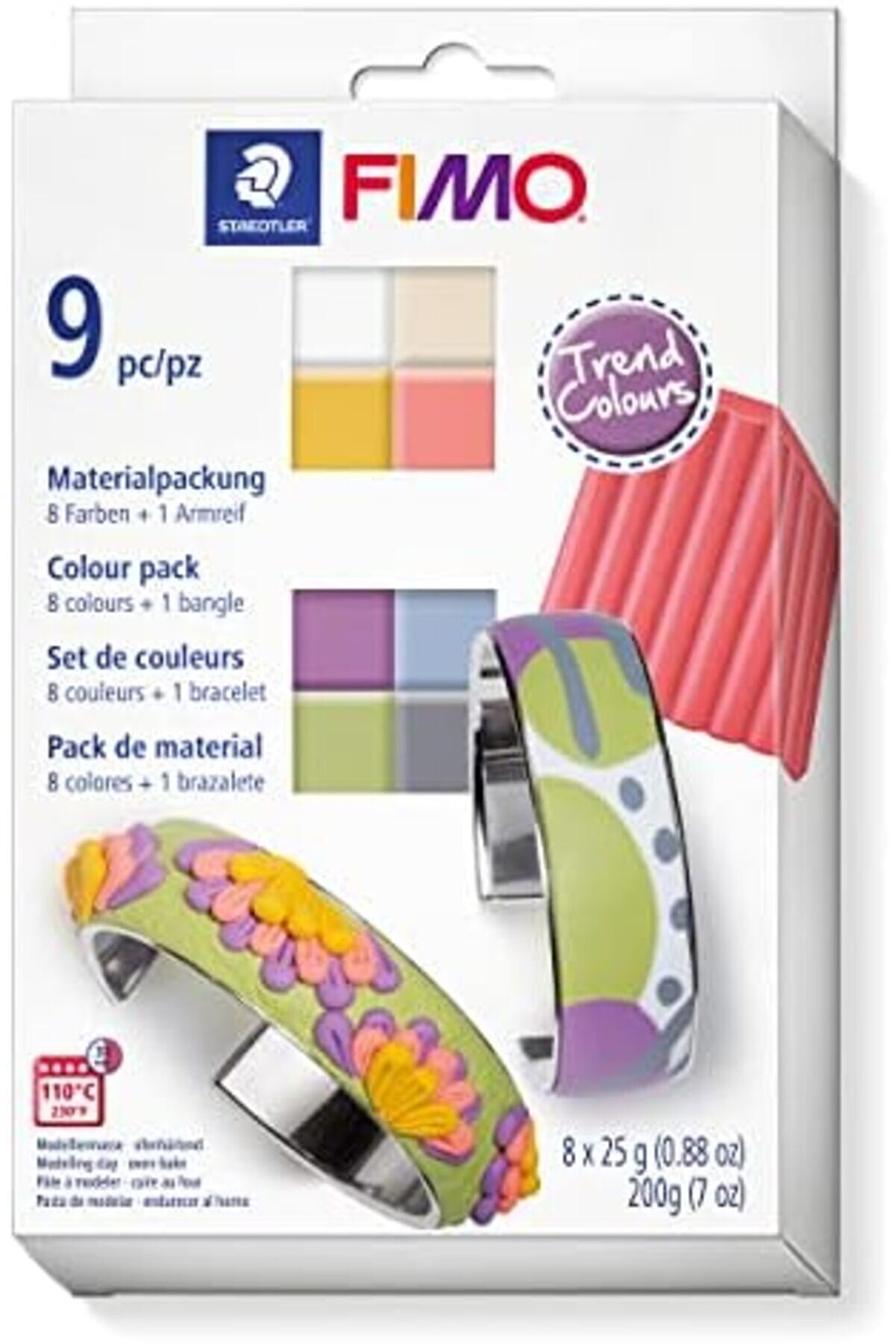 8023 C8-1P Mp Soft Modelleme Ki̇li̇ Pastel Renkler (25 Gr X 8 Blok Ve Bi̇lezi̇k)