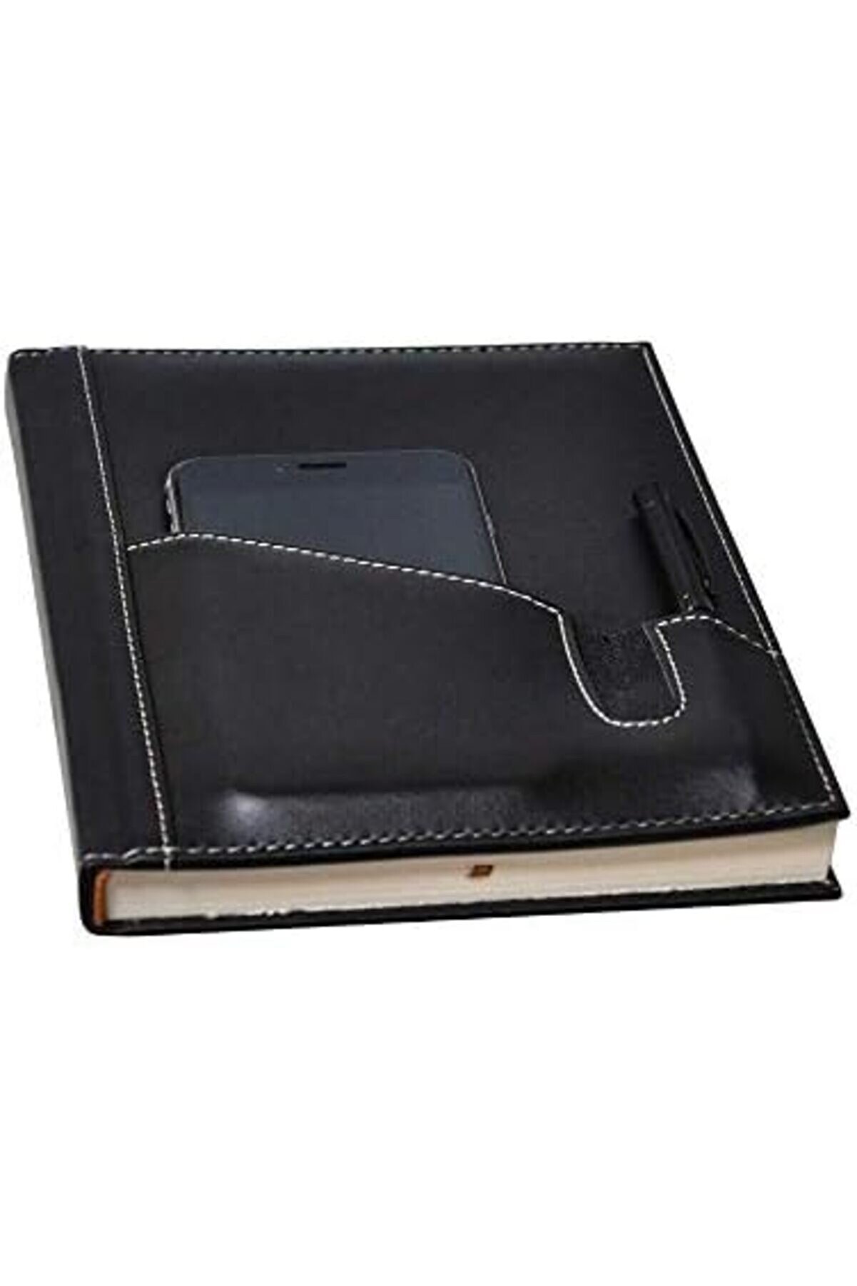 Lvnshop 5461 Ajanda/Defter Tari̇hsi̇z 17 X 24 &Ccedil;i̇zgi̇li̇ 160 Yaprak Ivory Kağıt Telefon Kılıflı, Si̇yah 2