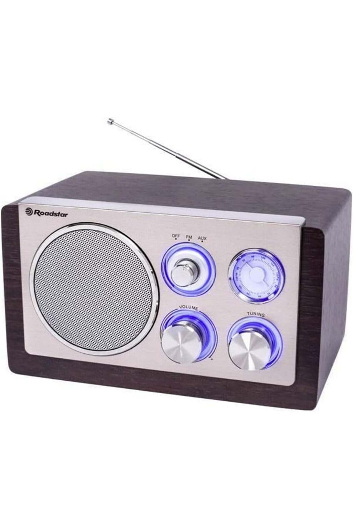 STOREMAX HRA-1245 Retro-radyo UKW ve MW Tuner (teleskop-anten, pil ile çalışabilir), kahverengi/gümüş m
