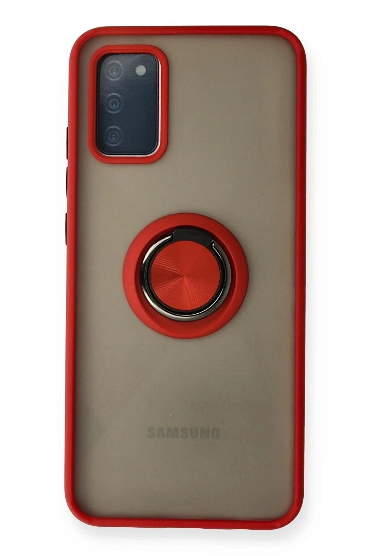 Slaw Benty Newface Samsung Galaxy A02S Kılıf Montreal Yüzüklü Silikon Kapak - Kırmızı