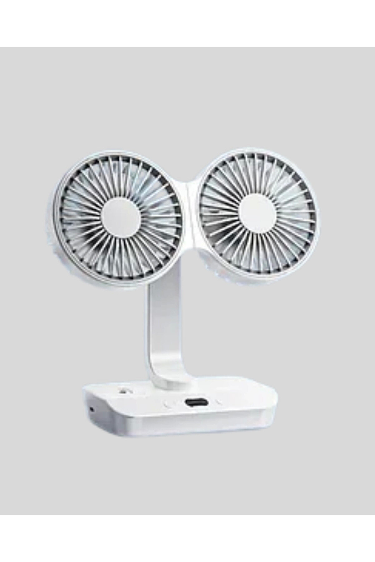 Sessi̇z Çalışan Usb Şarjlı Çi̇ft Kafalı Masaüstü Fan – Ev Ve Ofi̇s İçi̇n