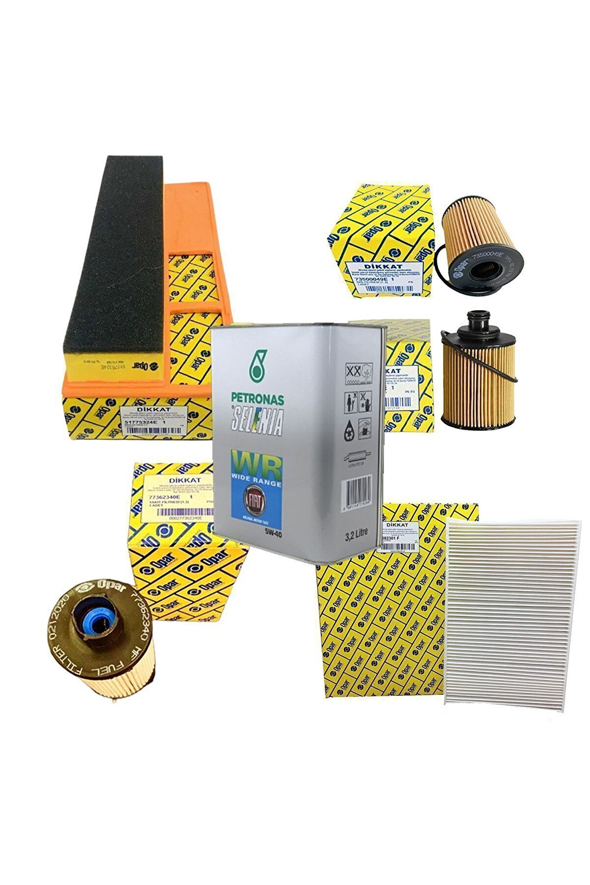 Opar Fi̇at Albea- Pali̇o 1.3 Multi̇jet Euro 4 Fi̇ltre Bakım Seti̇ 4  Lü Ve Seleni̇a 5W40 Motor Yağı