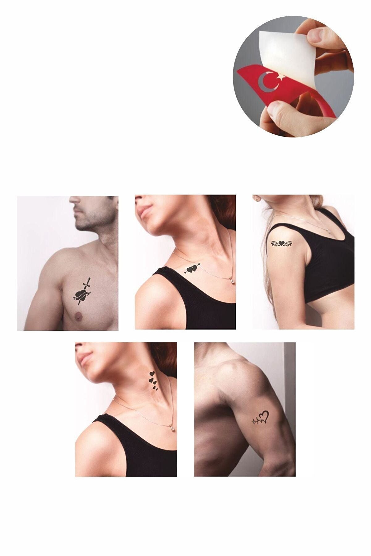 Ai̇rbrush Tattoo Kalp Desenleri̇ Hi̇nt Kınası Ile Geçi̇ci̇ Dövme Yapma Seti̇