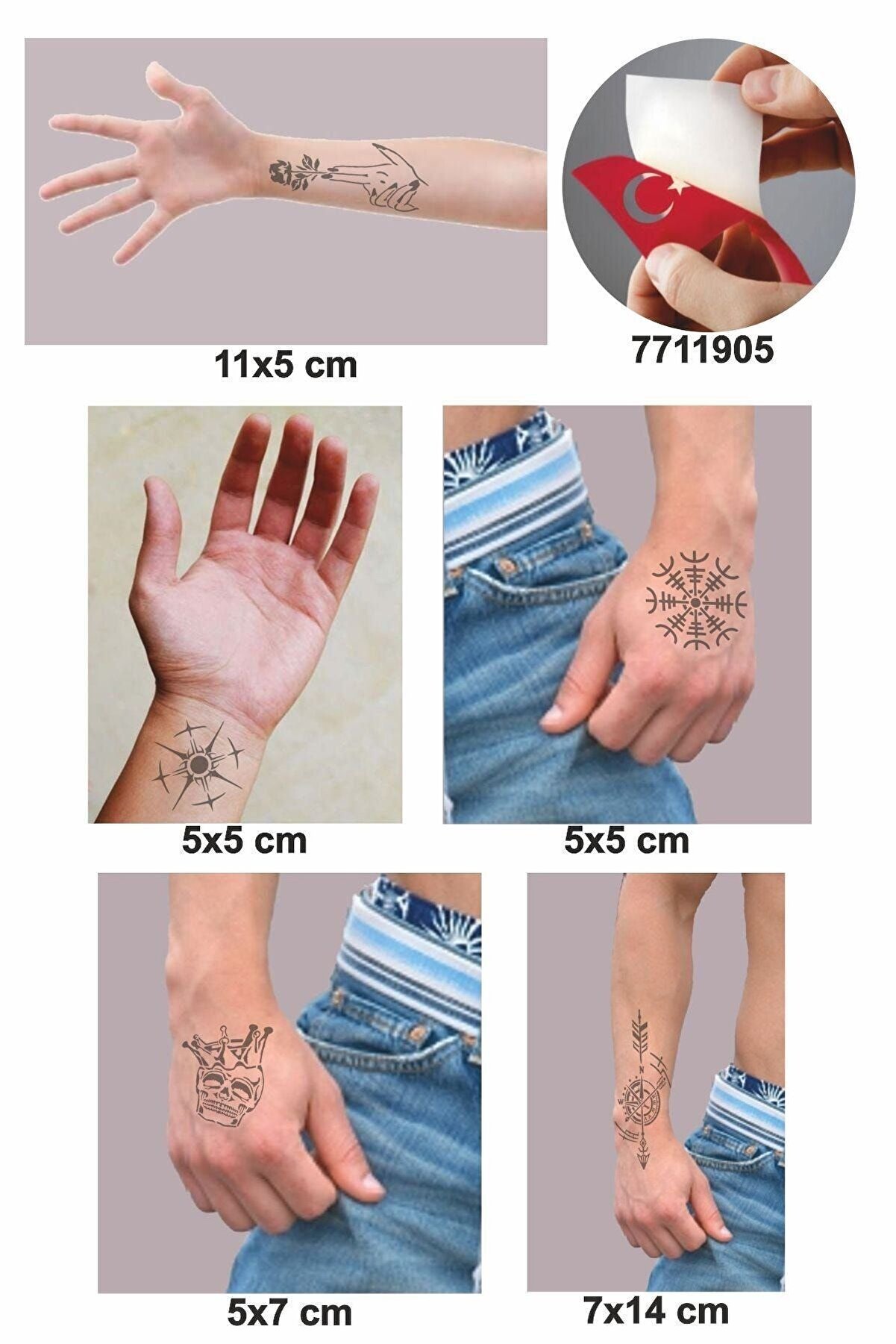 Ai̇rbrush Tattoo Pusula Gül Desenleri̇ Hi̇nt Kınası Ile Geçi̇ci̇ Dövme Yapma Seti̇