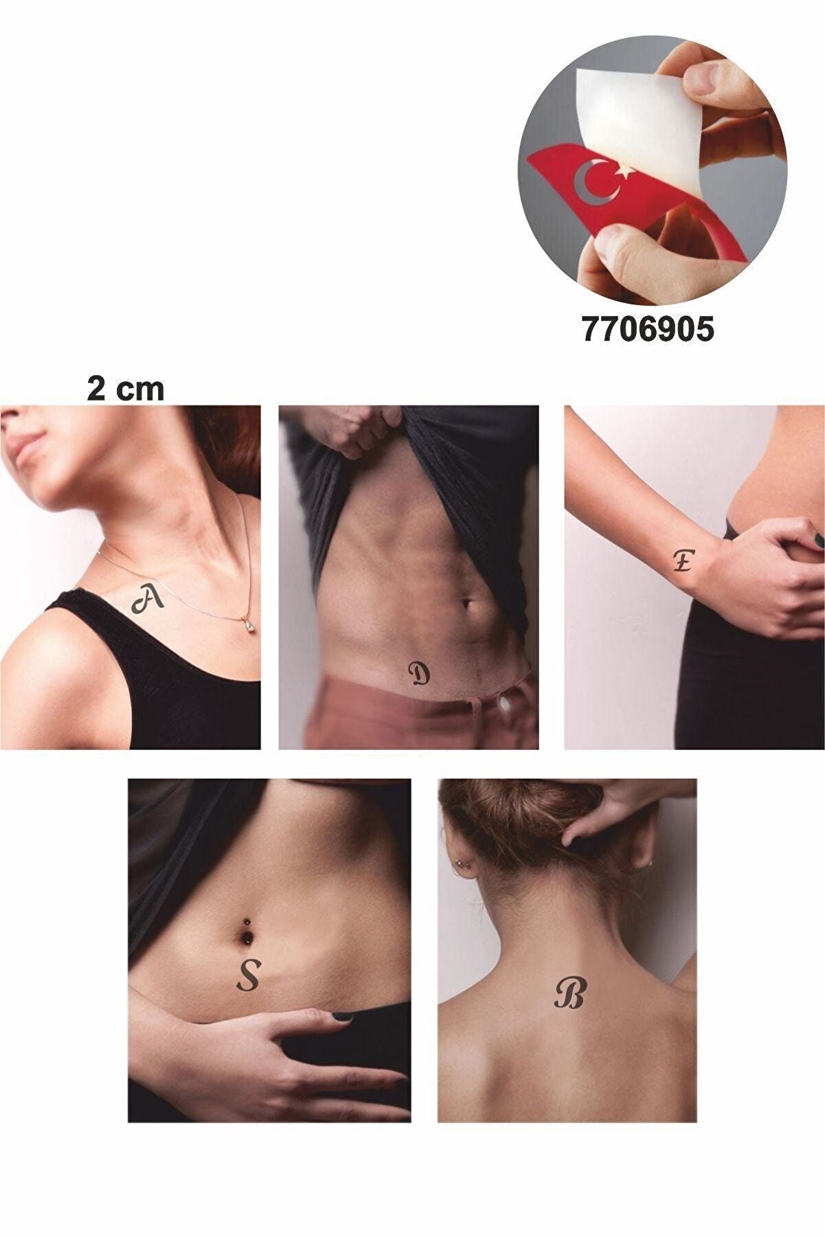 Ai̇rbrush Tattoo Alfabe Büyük Harfler Hi̇nt Kınası Ile Geçi̇ci̇ Dövme Yapma Seti̇