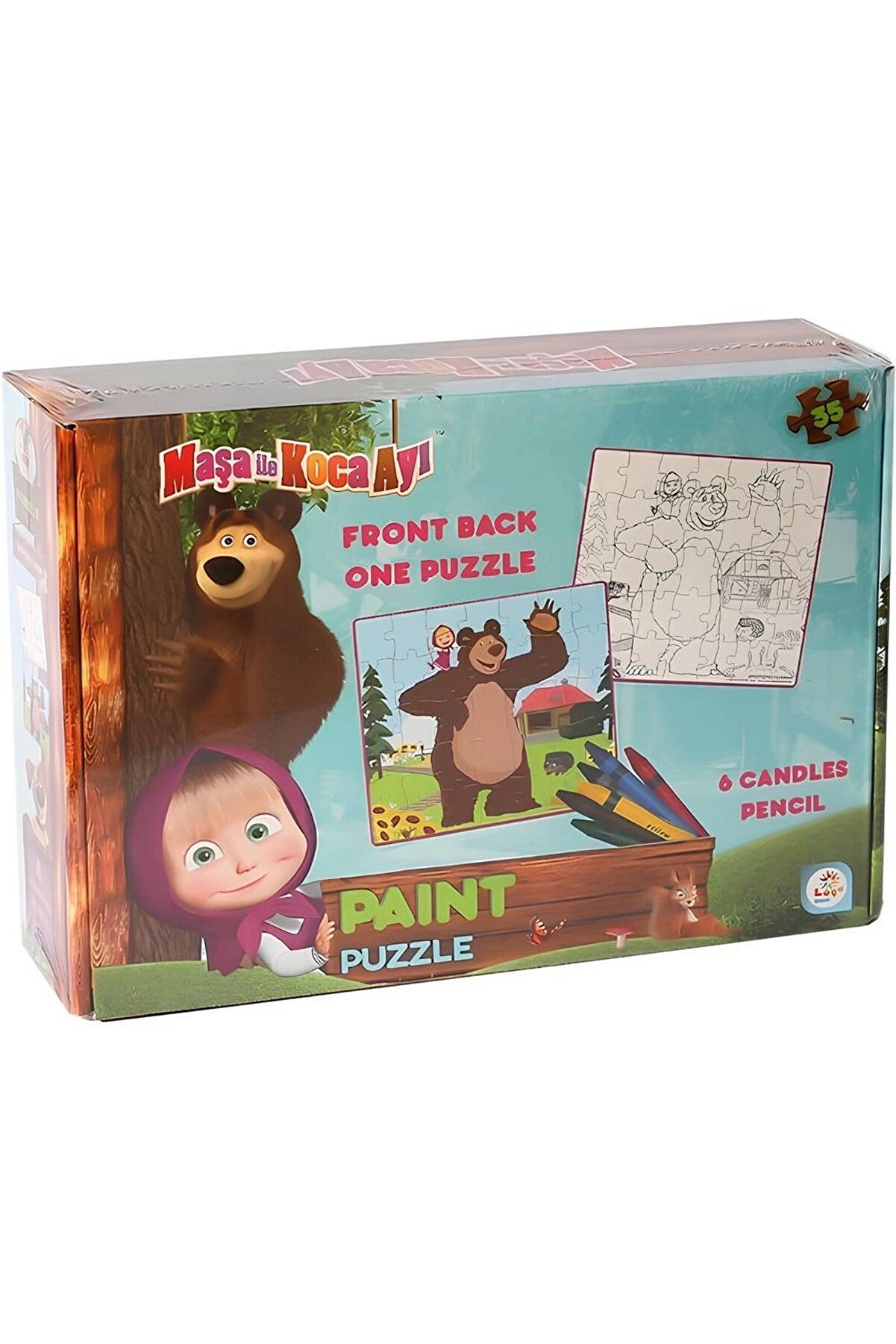 TE DÜKKAN Maşa Koca Ayı Boyamalı Puzzle