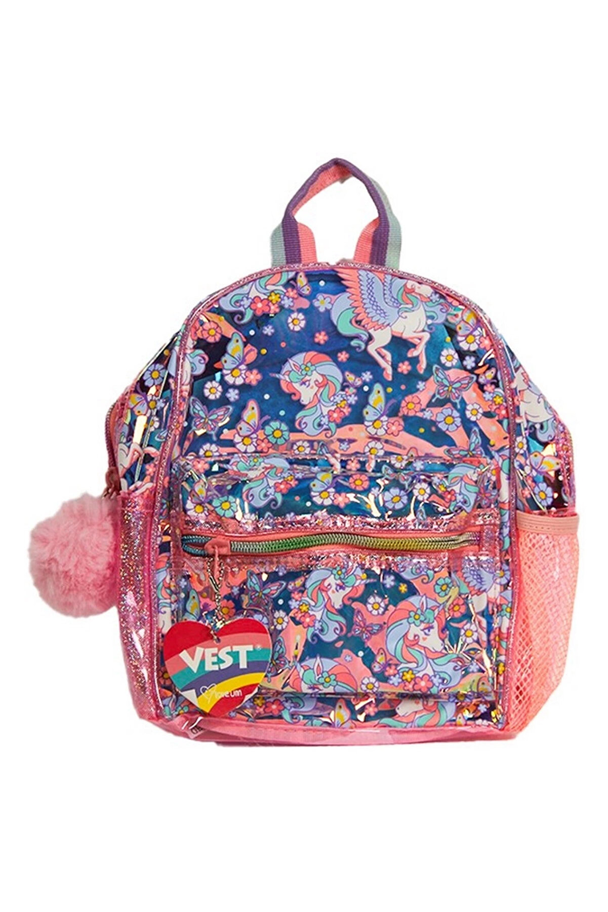 gizmurstore Vest Şeffaf Hologramlı Unicorn Sırt Çantası