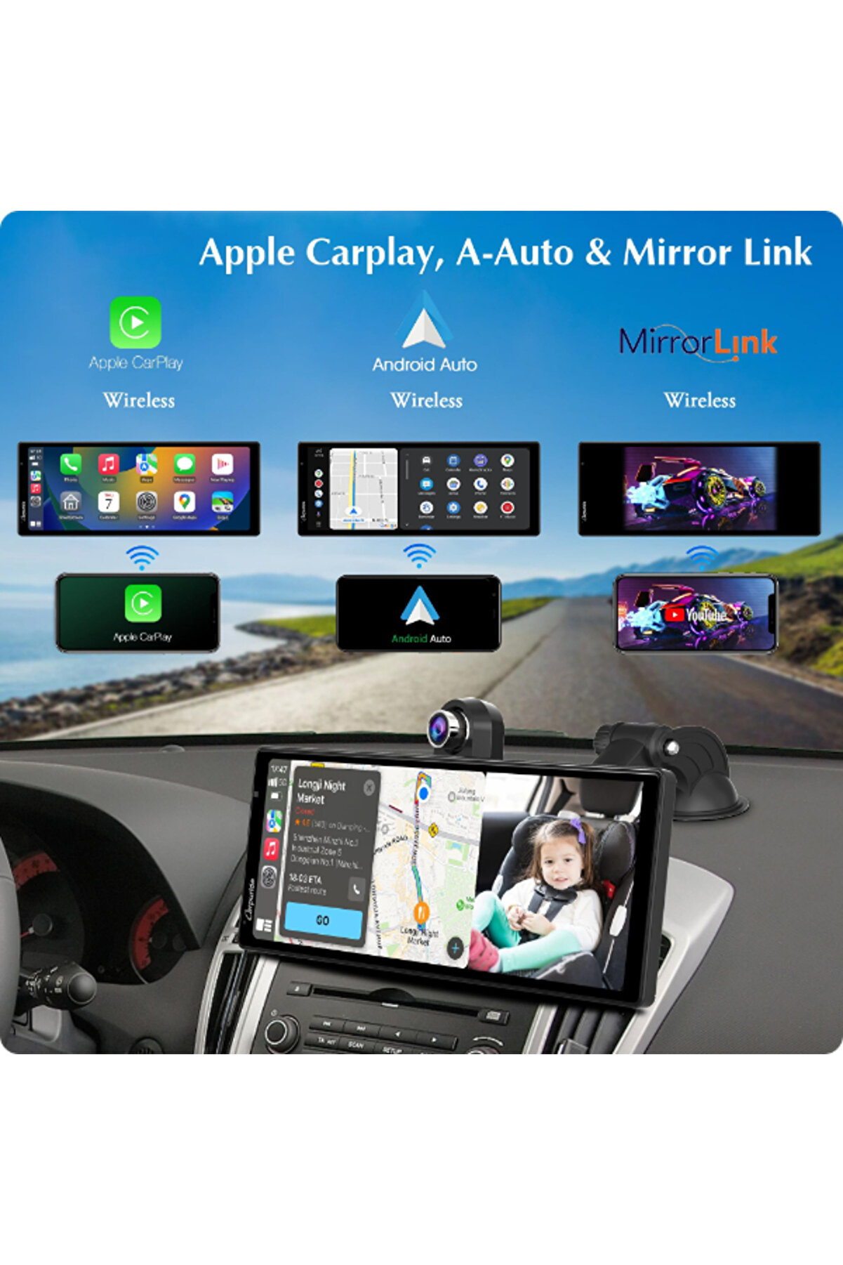 Ethab Ti̇caret &Ccedil;i̇ft Lens Kameralı Apple Ve Androi̇d Carplay