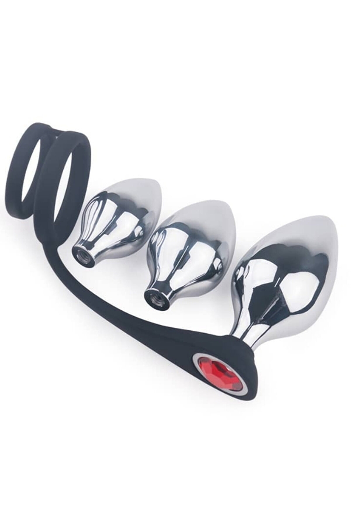 ZERANAT S-Hande Metal Anal Plug Seti ve Penis Halkası