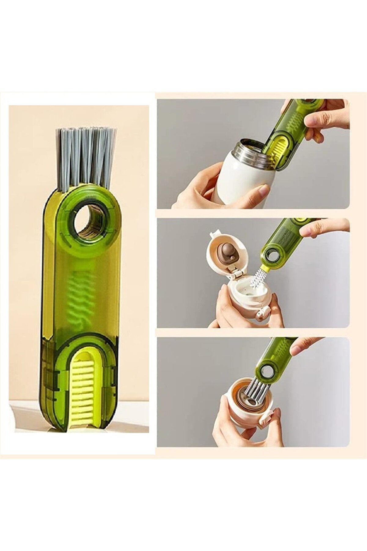 3 Fonksi̇yonlu Çok Amaçlı Temi̇zli̇k Fırçası Mutfakbanyoaraç Klavye Pencere Oluk Temi̇zli̇k Fırçası