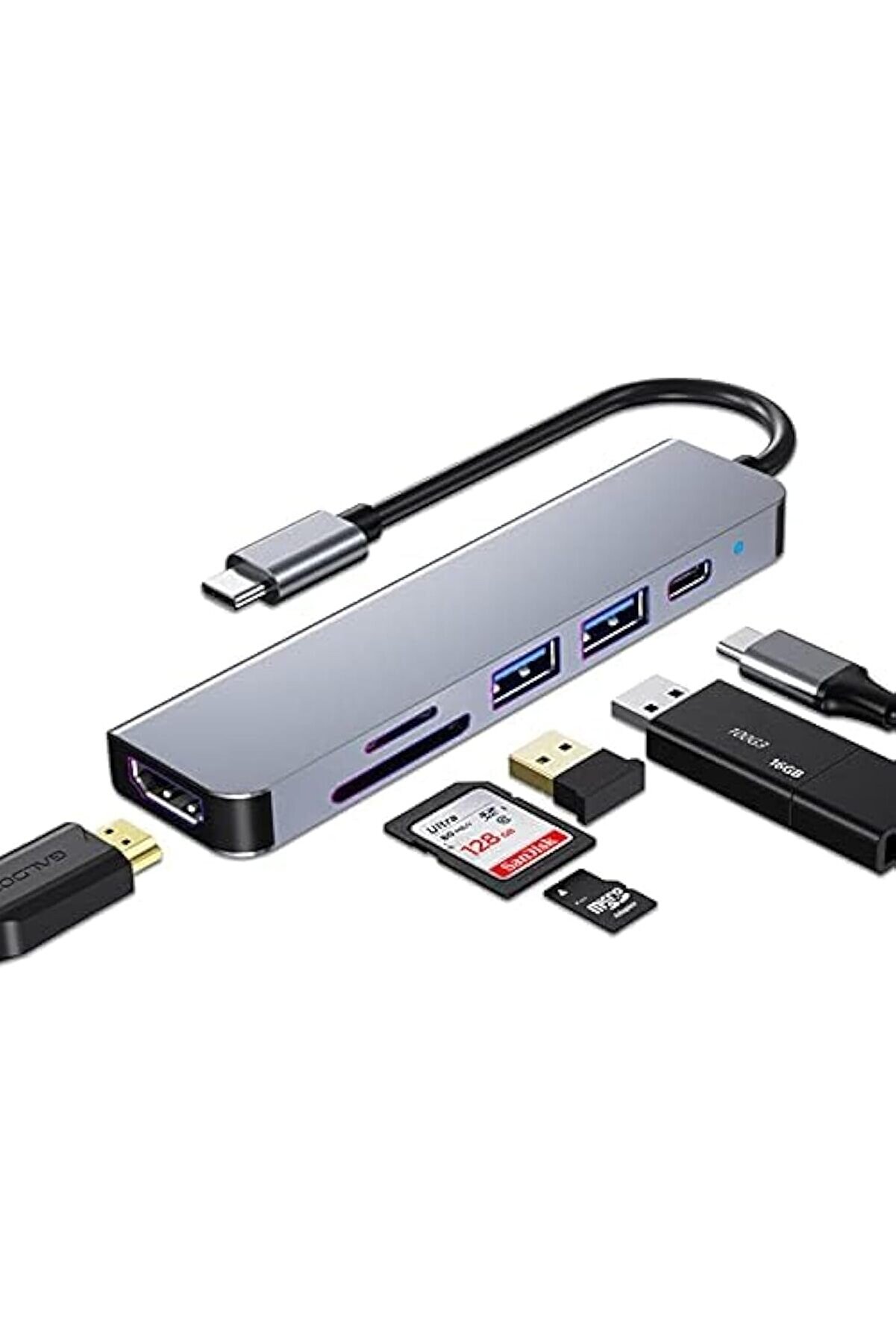 STOREMAX oskyshopc Pro Air Uyumlu ile Uyumlu Type C to 4K HDMI + USB 3.0 + SD/tf + PD + Type-C Type-C'den HDM