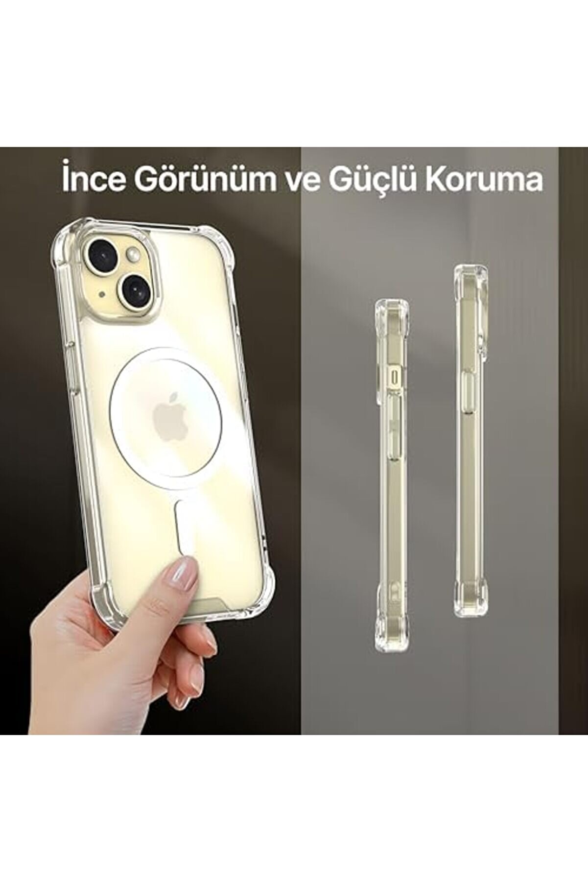 Polystar 13-14 İ&ccedil;i̇n Magshi̇eld Seri̇si̇ İle Uyumlu K&ouml;şe Korumalı Şeffaf Kılıf Ultra G&uuml;&ccedil;l&uuml; Manyeti̇k &Ccedil;emb