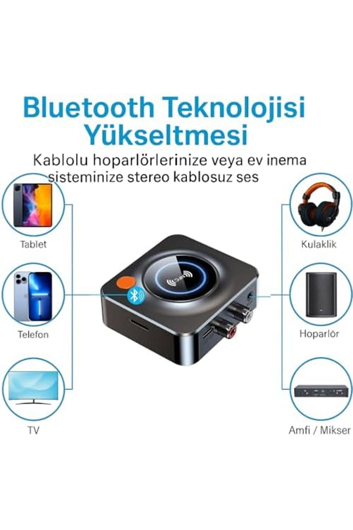 Modaflux Alıcısı, Hı-Fı İçi̇n, Hoparlörler İçi̇n Tooth Alıcısı, Ev Si̇stemi̇ (3,5 Mm Aux, Rca, Tf, Nfc)
