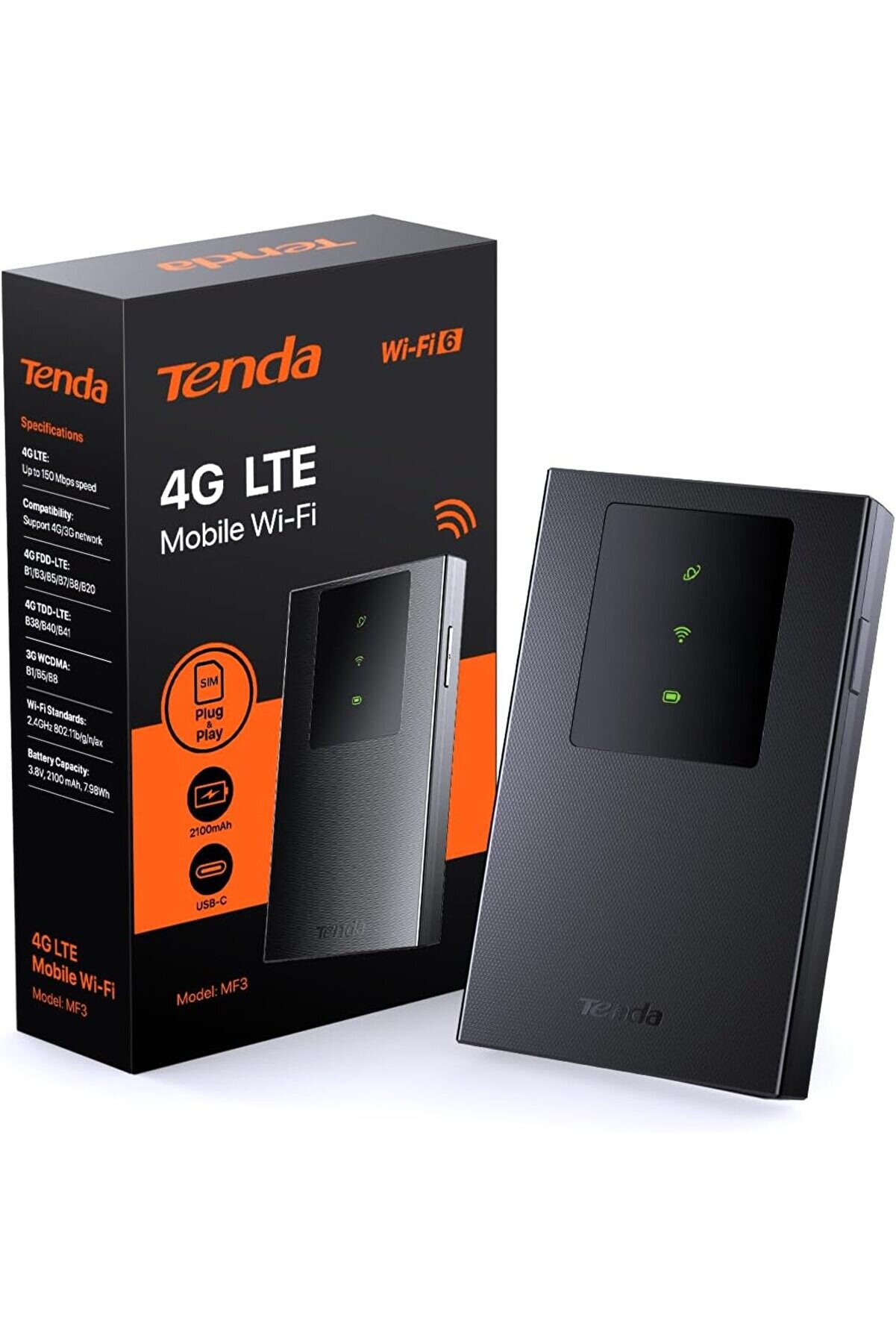 STOREMAX snShop MF3 WiFi sabun, SIM 4G LTE Cat4, kablosuz WiFi 6 AX300 taşınabilir, şarj edilebilir pil, U