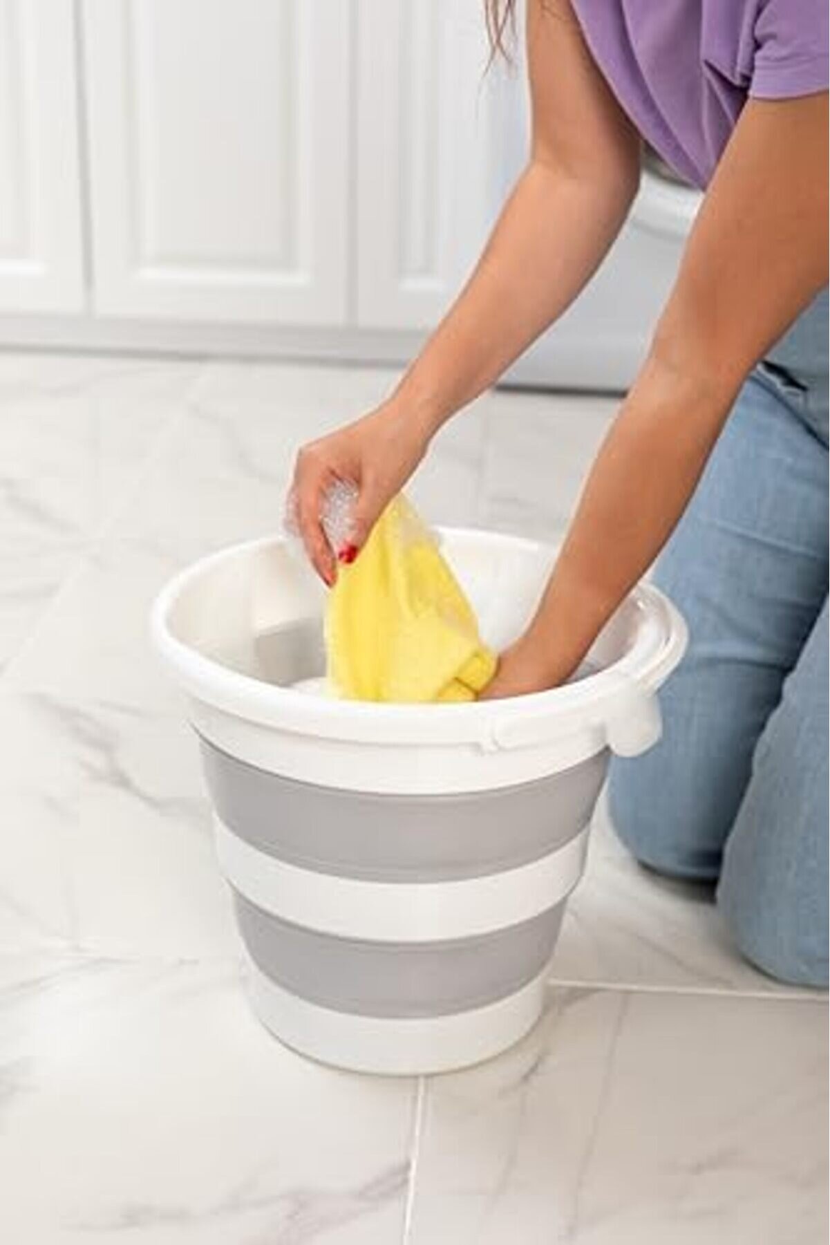 Trendymr Kapısı Prati̇k Katlanabi̇li̇r Akordi̇yon Plasti̇k Kova 12,8 Lt Li̇fe 1171957