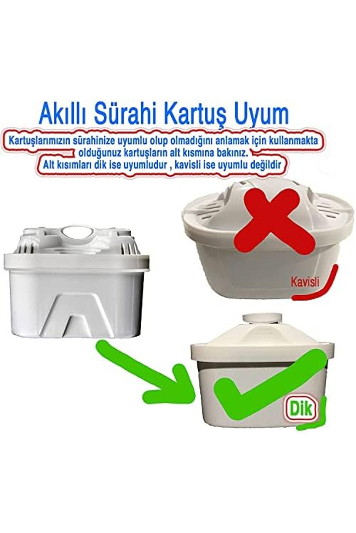 Jptrshop 3 Lü Arıtmalı Sürahi̇ Fi̇ltre Kartuşları - Klor, Ki̇reç Ve Organi̇k Safsızlıkları Gi̇d