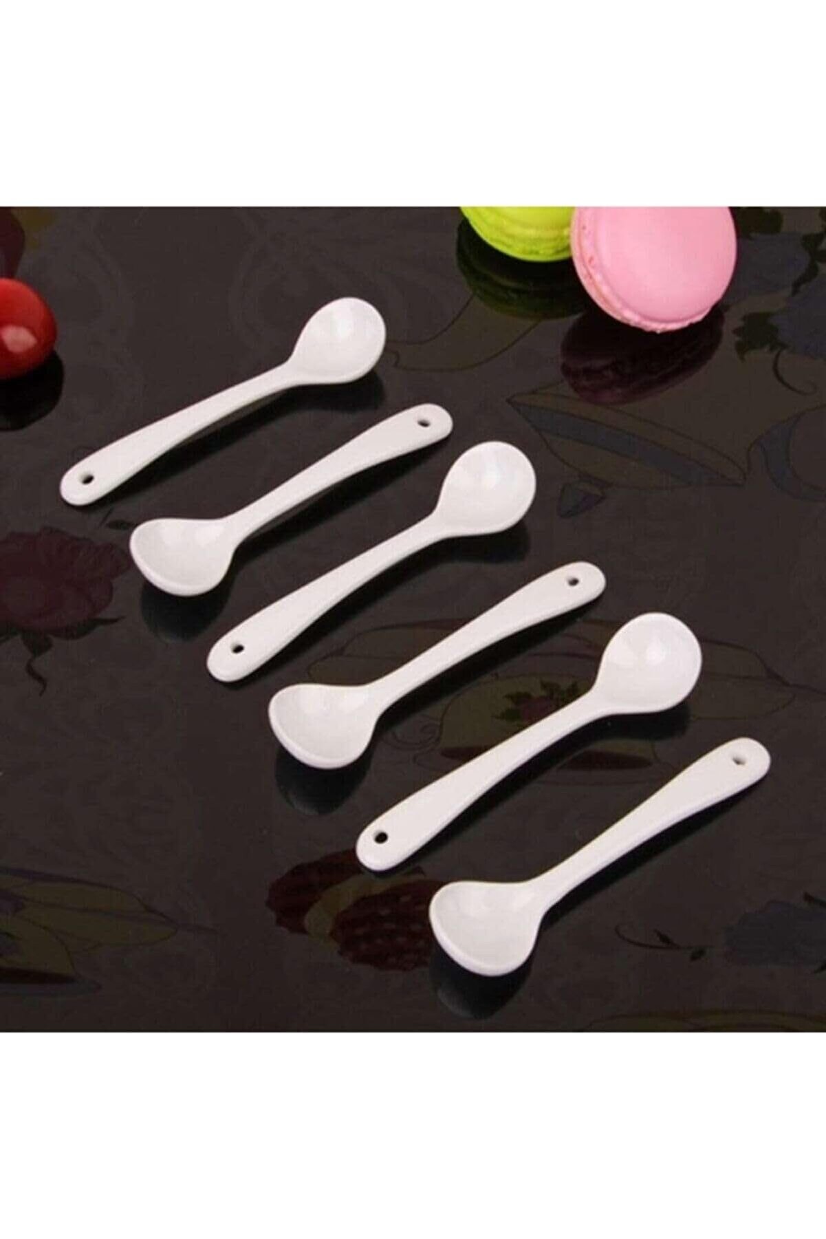 STOREMAX polyspark Diyarı Küçük Sade Beyaz Kaşık 10.5 6'lı Karışık