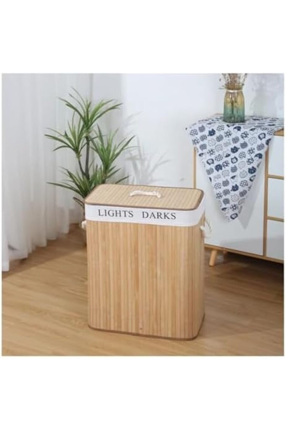 Snshop Katlanabi̇li̇r Ki̇rli̇ Çamaşır Sepeti̇, Kapaklı, Yıkanabi̇li̇r Astar 32X52X60 Si̇yah-Beyaz Ki̇rli̇