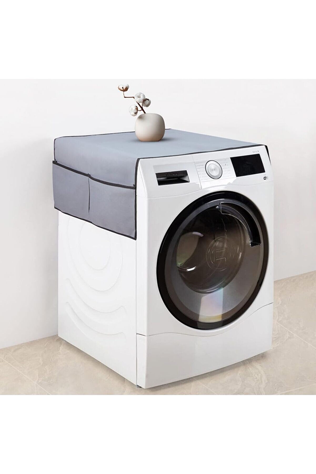 STOREMAX snShop Design Çamaşır Makinesi Koruyucu Örtü 4 Cepli Banyo Düzenleyici Organizer Su Geçirmez