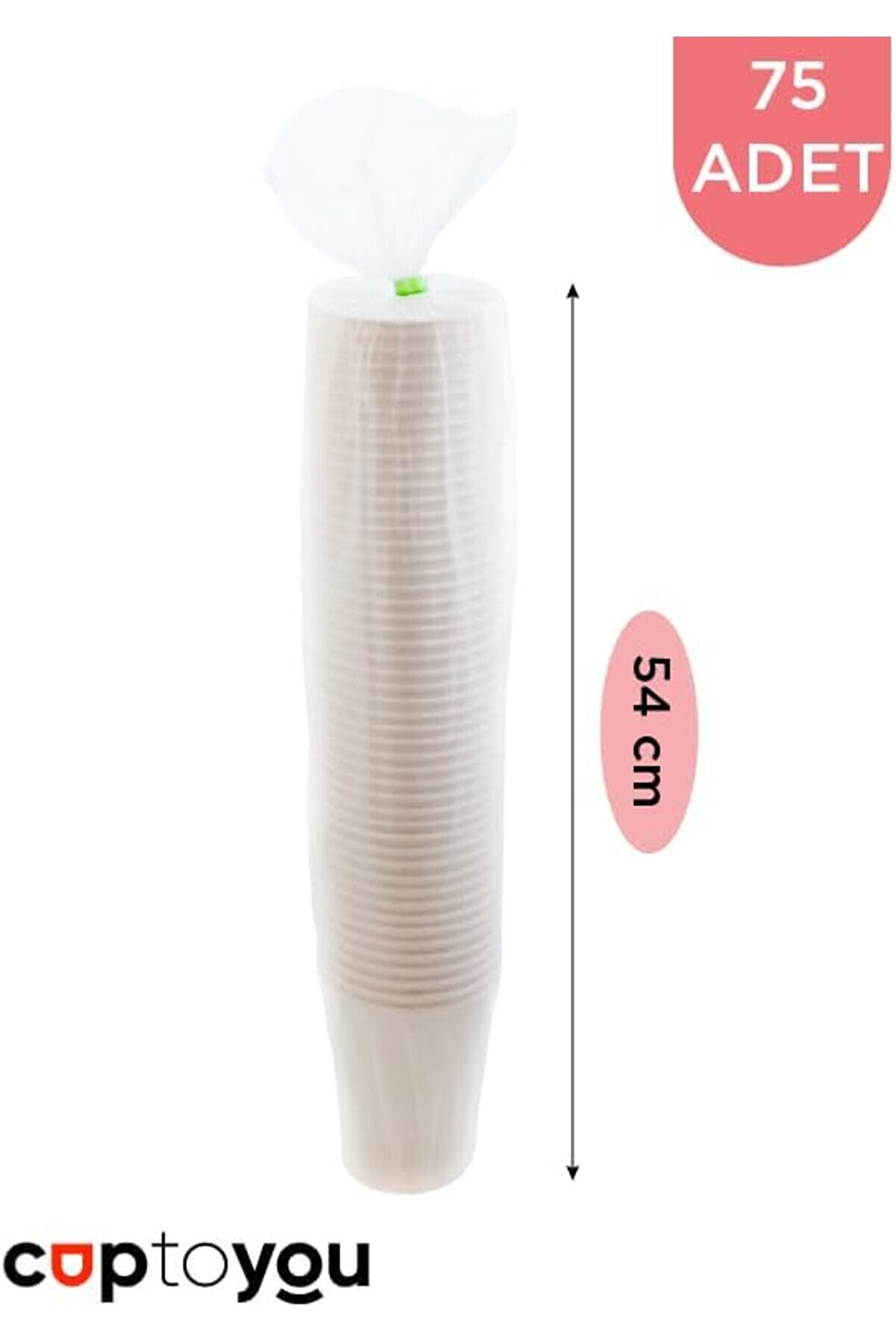 75 Adet Tek Kullanımlık Karton Bardak 8 Oz 250 Ml, Beyaz Sıcak Bardaklar, Kağıt Meyve