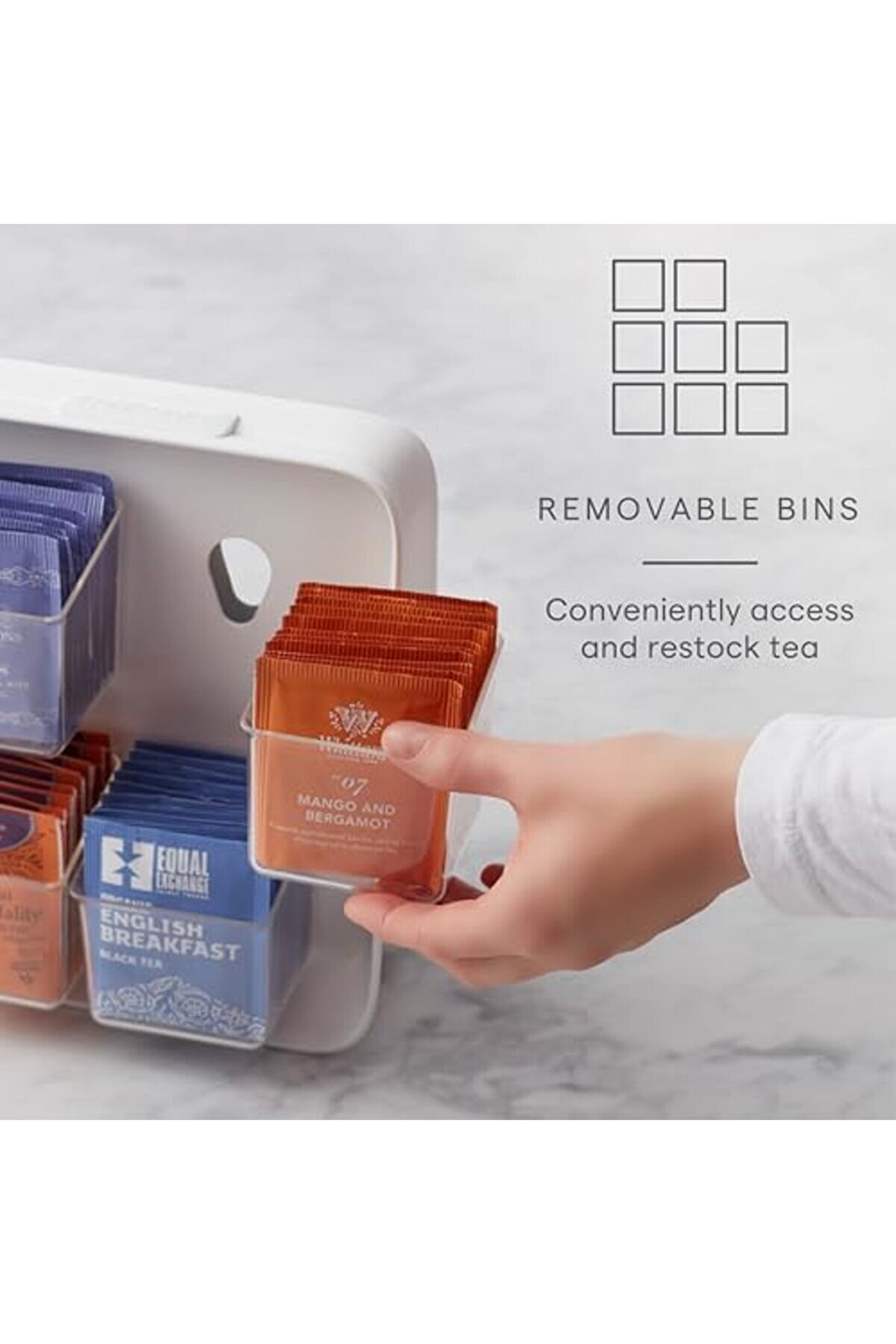 Lvnshop Şeffaf Kutular, Dolap Veya Ki̇ler Depolama İle Çay Çay Poşeti̇ Düzenleyi̇ci̇ Caddy, 80-Çanta 22