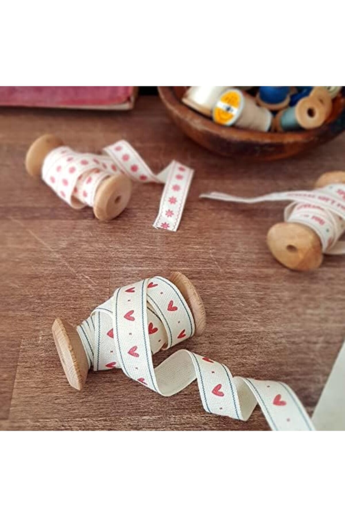 Snshop Pamuk Şeri̇t, Kalp, 1.5 Cm 5 Metre 467437