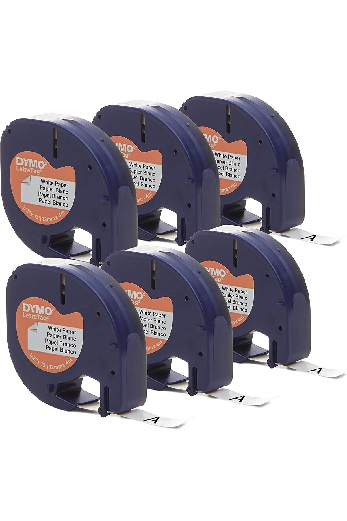 Jptrshop Letratag Eti̇ket Maki̇neleri̇ İ&ccedil;i̇n Otanti̇k Lt Kağıt Eti̇ketleme Bandı, 1/2" (12 Mm), Beyaz