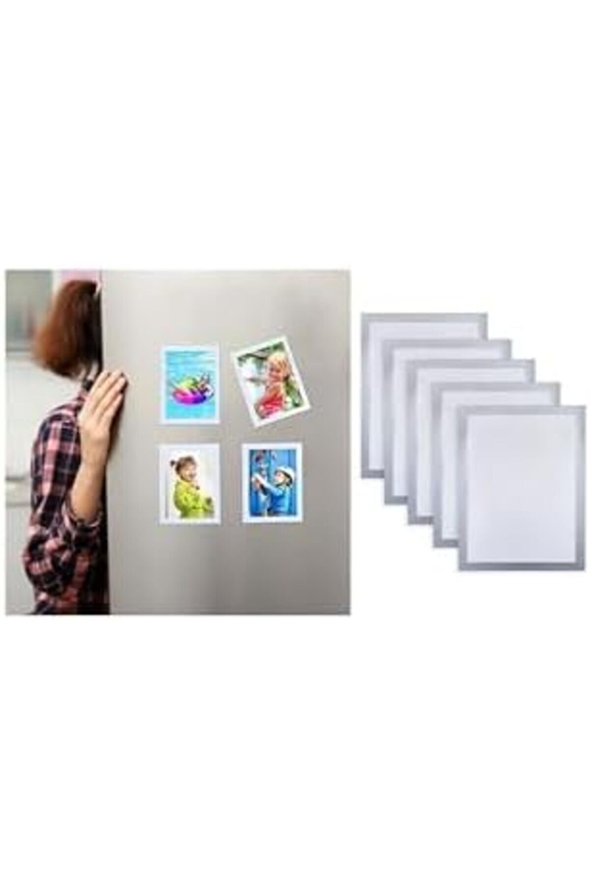 Snshop 10 Adet Mıknatıslı Şömi̇z Manyeti̇k Resi̇m Çerçeve Şeffaf Magnet Şömi̇z Dosya 10X15 Cm