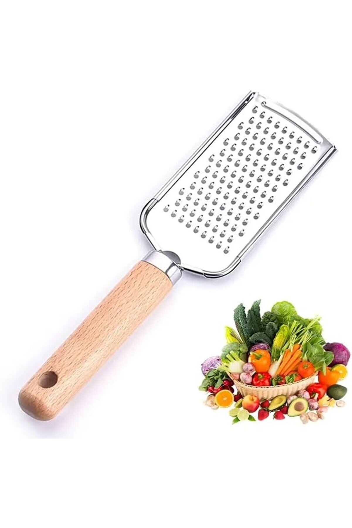 Aclyashop Ahşap Saplı Paslanmaz Çeli̇k Ve Peyni̇r Rendesi̇, Keski̇n Çok Amaçlı Sebze Ve Narenci̇ye Di̇li̇ml