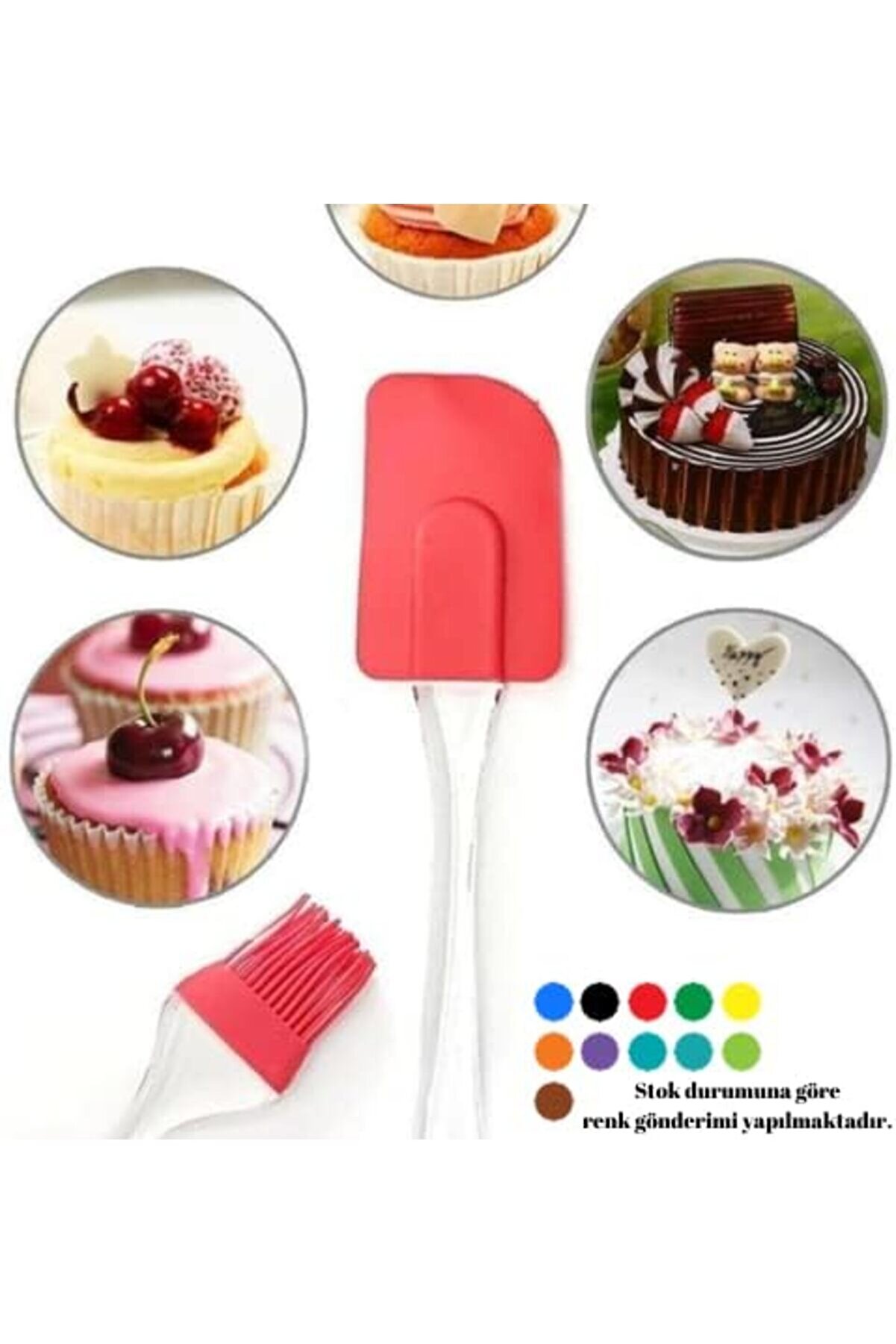 Lvnshop Si̇li̇kon Spatula Seti̇ 2İn1 // Dayanıklı & Bpa İçermez // 2 Parça Yapışmaz, Pi̇şi̇rme, Karıştırm