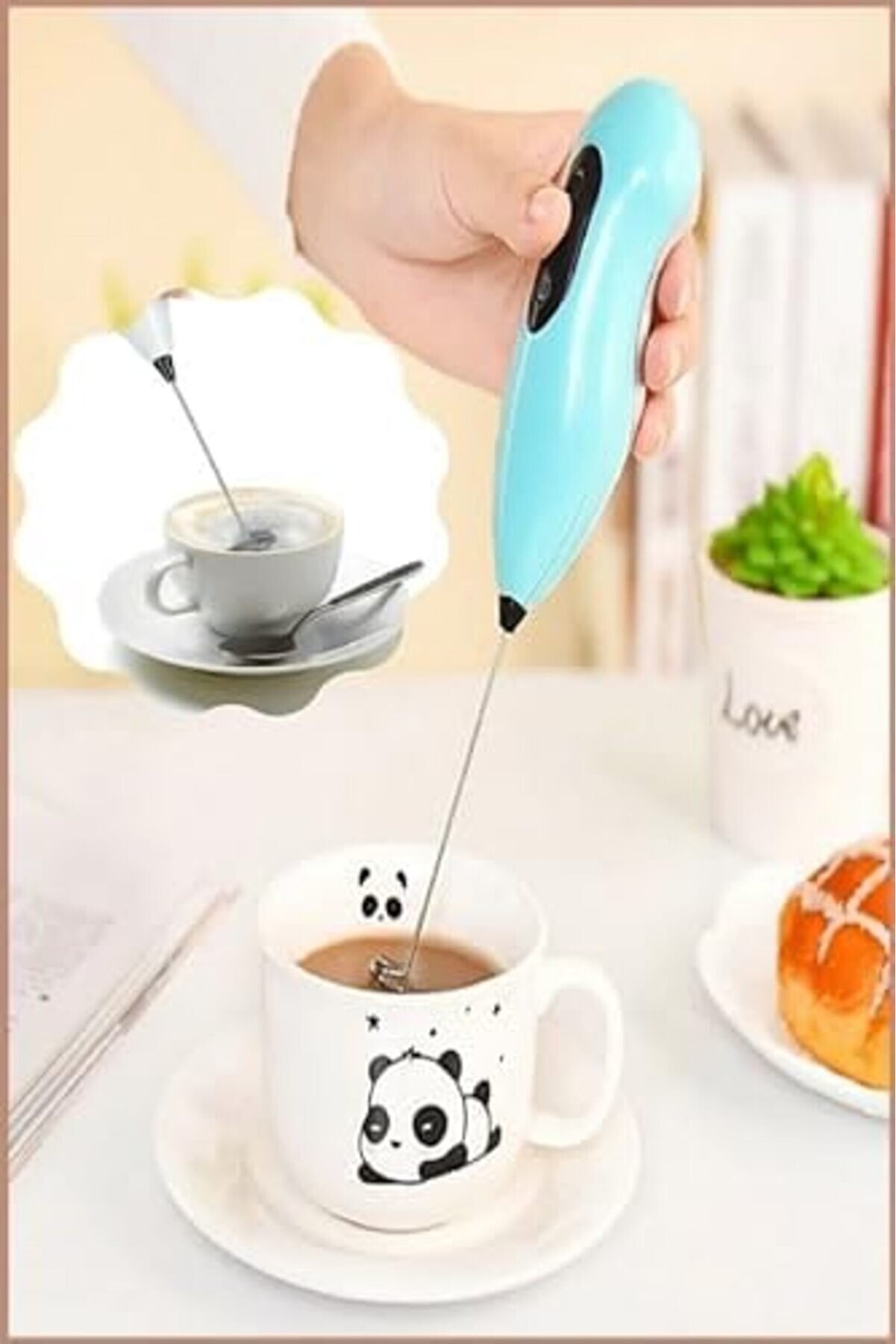 Aclyashop Pi̇lli̇ Kahve Öğütücü Ve Karıştırıcı Mi̇kser, Süt Köpürtücü Mi̇ni̇ Mi̇kser, Mksr001 Newdesi̇ng 10