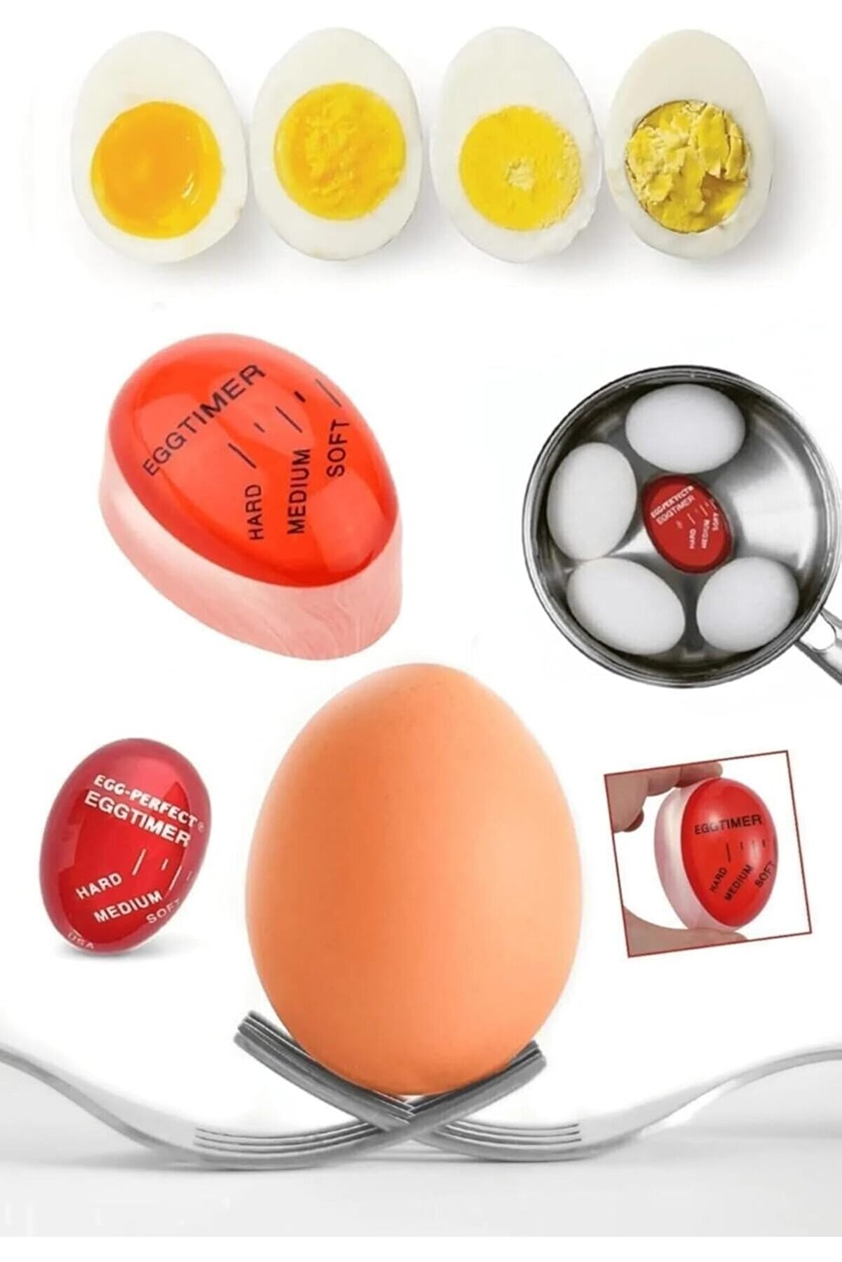 Lvnshop Deği̇şti̇ren Yumurta Zamanlayıcı Yumurta Haşlama Derecesi̇ Dubl&ouml;r Yumurta Pi̇şi̇rme Aleti̇ Egg Ti̇m