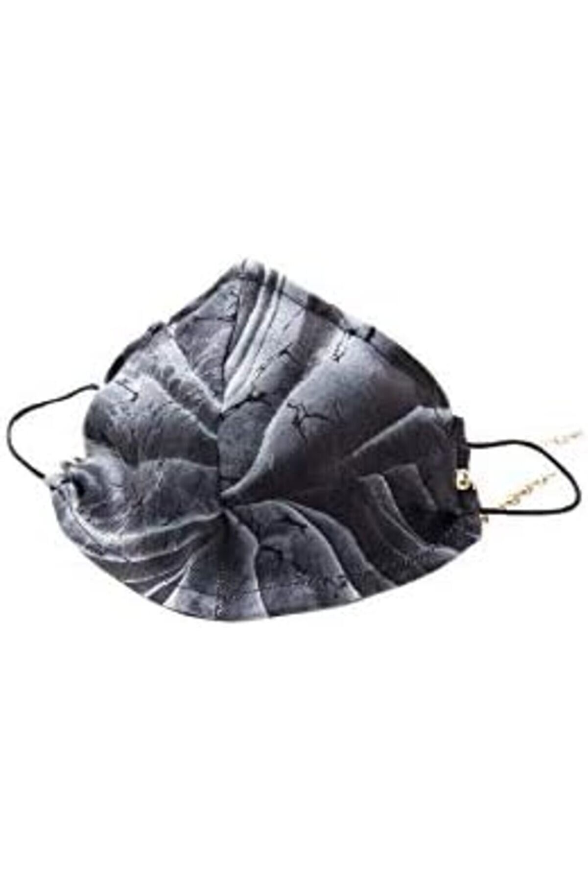 STOREMAX snShop of Silk % 100 İpek Mavi Mermer Zincir Detaylı Ağız Maskesi 467437