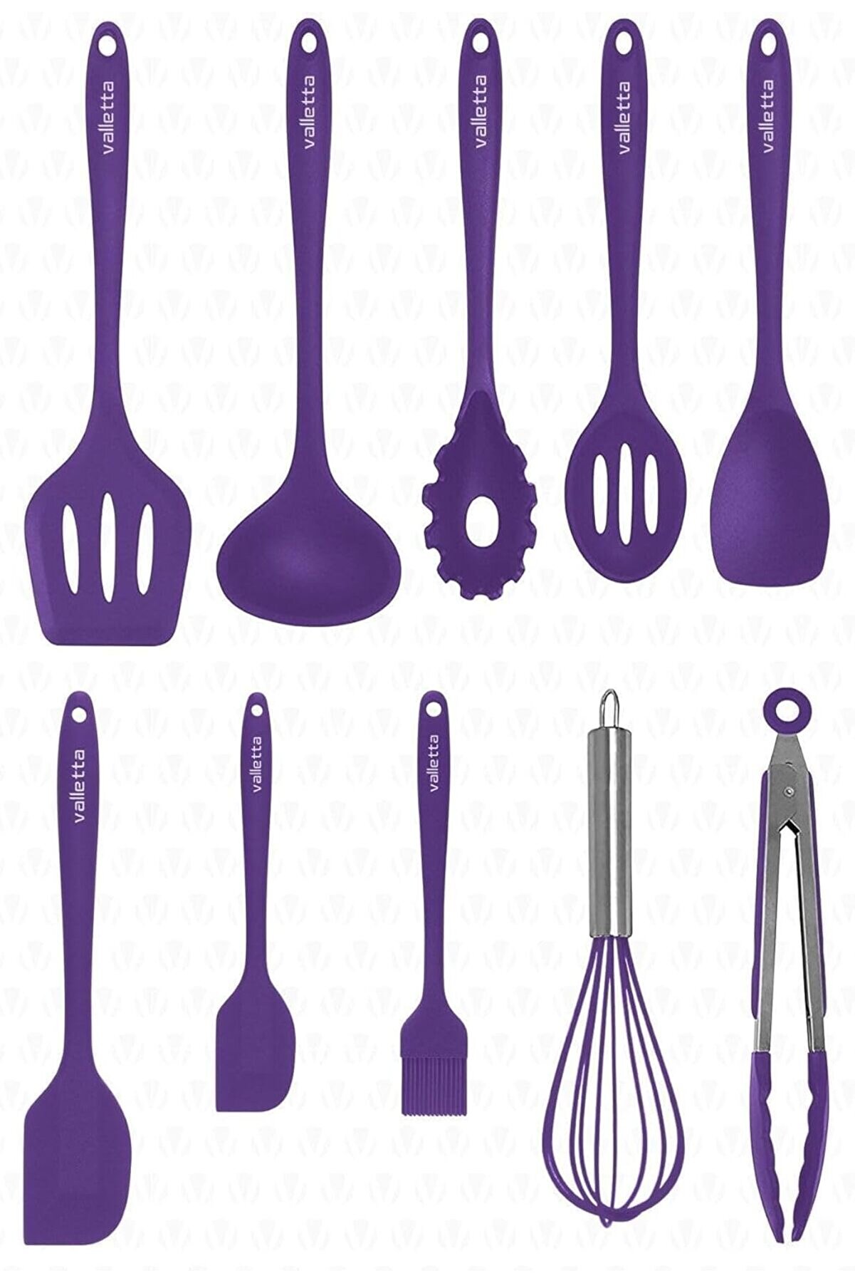 STOREMAX ynsShoping Salvatore 10 Parça Mor Dayanıklı Yanmaz Yapışmaz Silikon Spatula Seti - VLT1156 NewTrrend