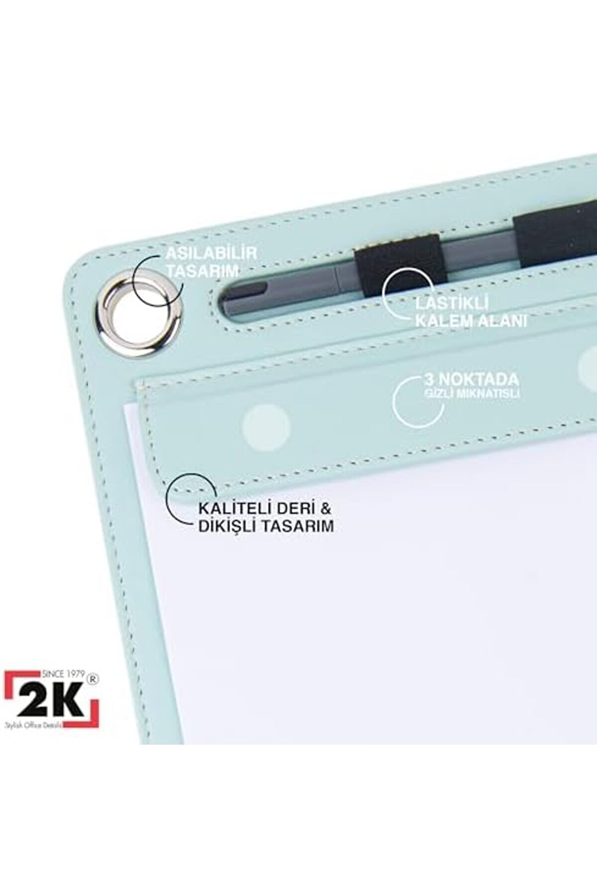 Lvnshop Kapaksız Sekreterli̇k Sanatsal Çi̇zi̇m A4 Art Cli̇p Board Vegan 23,5X35,5 Cm. Su Yeşi̇li̇ 224120