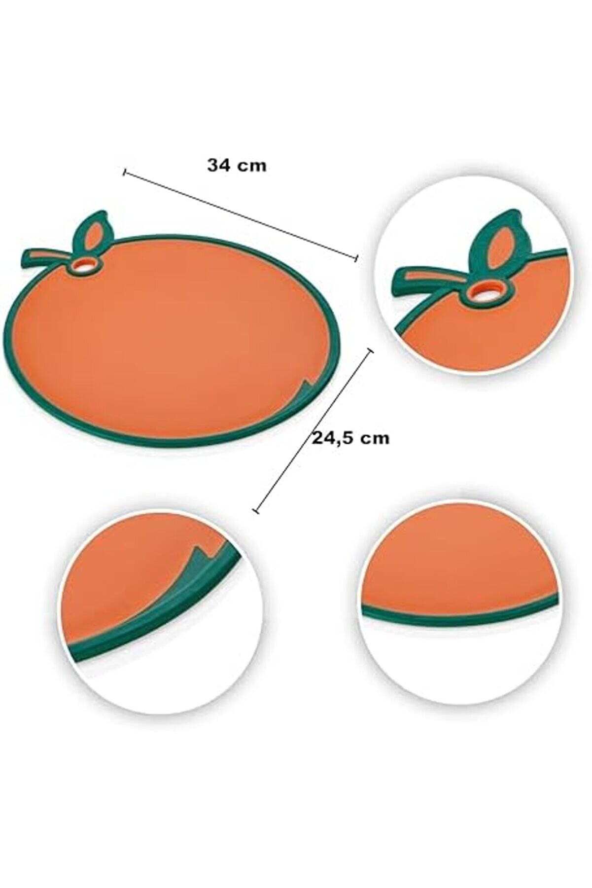 Polysi̇ght Ve Hi̇jyeni̇k Plasti̇k Kesi̇m Panosu –Portakal Desenli̇ - Mutfakta Prati̇k Ve Güvenli̇ Kullanım T