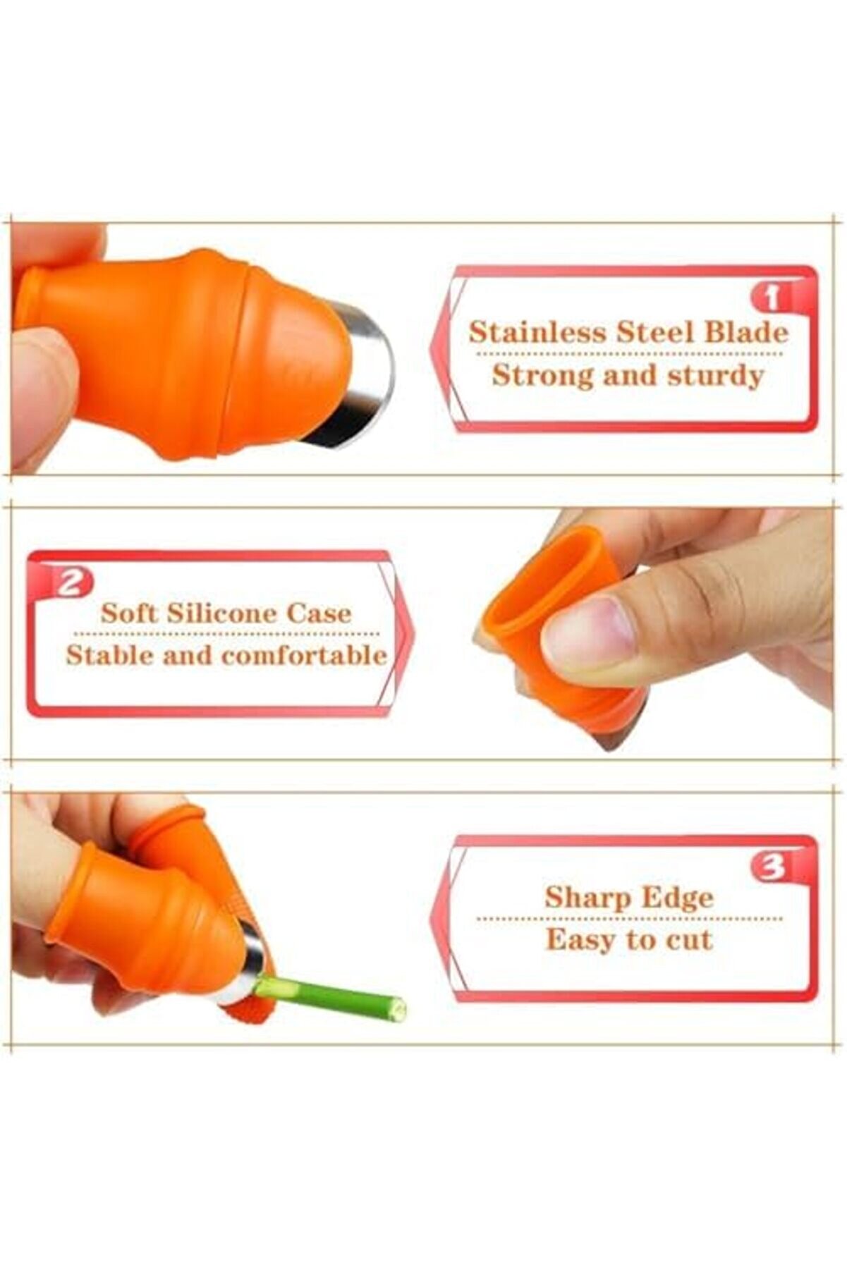 Sellbuyst Si̇li̇kon Başparmak Bı&ccedil;ağı Ve Kesi̇lmeye Dayanıklı Parmak Kılıfı Seti̇ &ndash; Meyve Ve