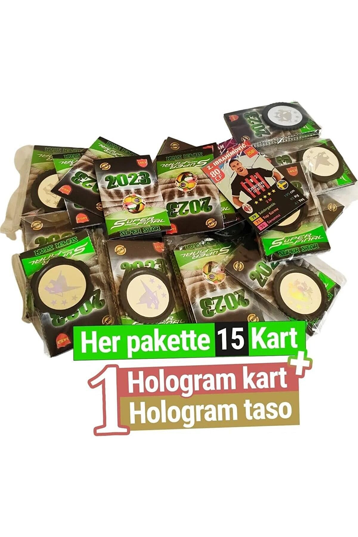 STOREMAX snShop 15 Adet Futbolcu Kartları + 1 Adet Hologram Futbolcu Kartı + 1 Adet Hologram Taso -Futbolcu