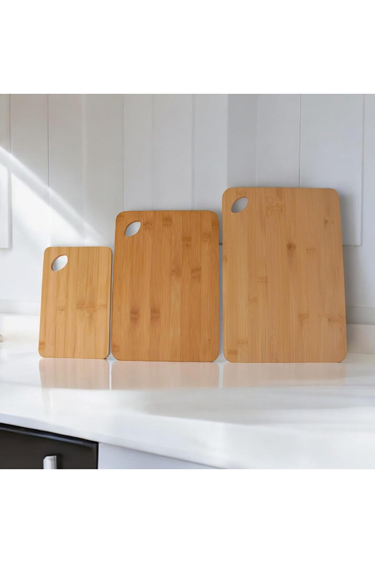 STOREMAX oskyshopc 3 Boy Bambu Kesme Tahtası Seti, Bambu Kesim Tahtası, Bambu Et Tahtası | Pratik ve Dayanıkl