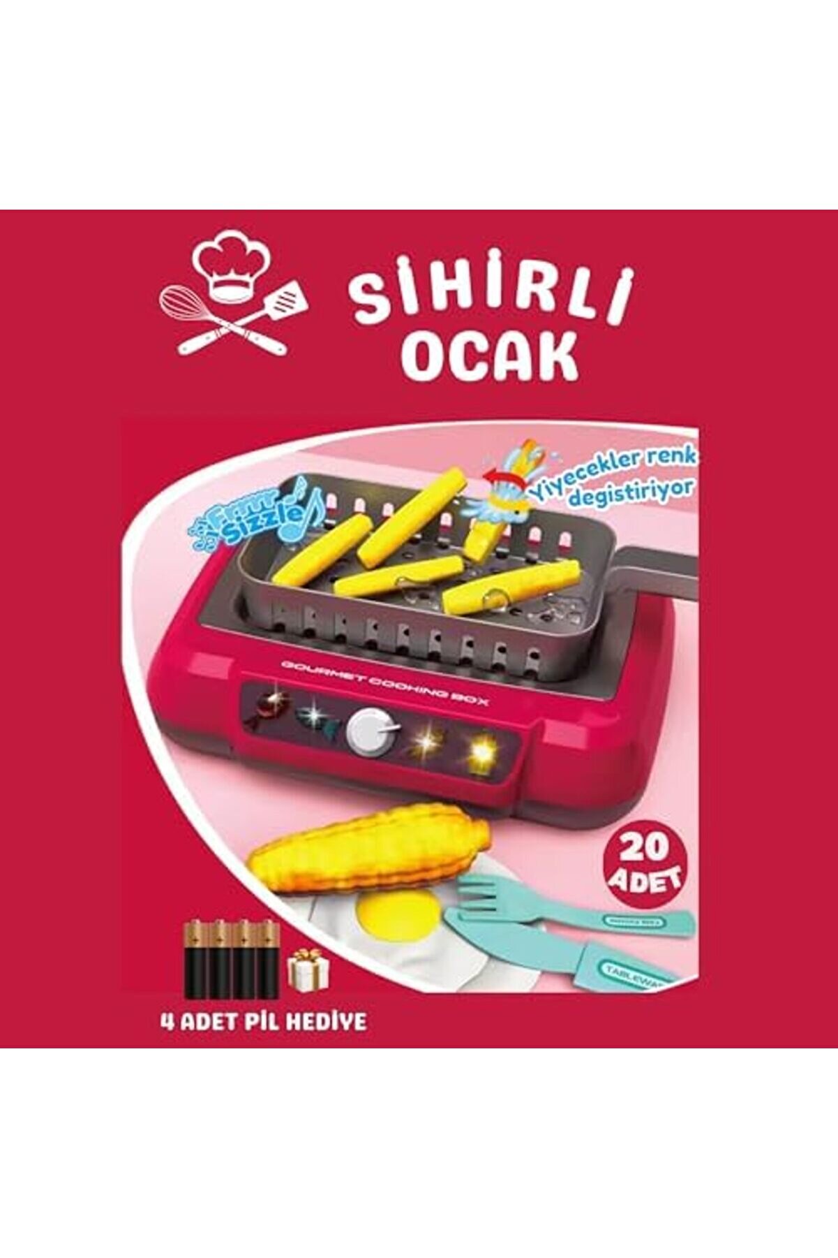 Ocak Barbek&uuml; Izgara Renk Deği̇şti̇ren Sebze Ve Gıdalar Mutfak Seti̇ 20 Par&ccedil;a Pi̇lli̇ Newprh 1063348