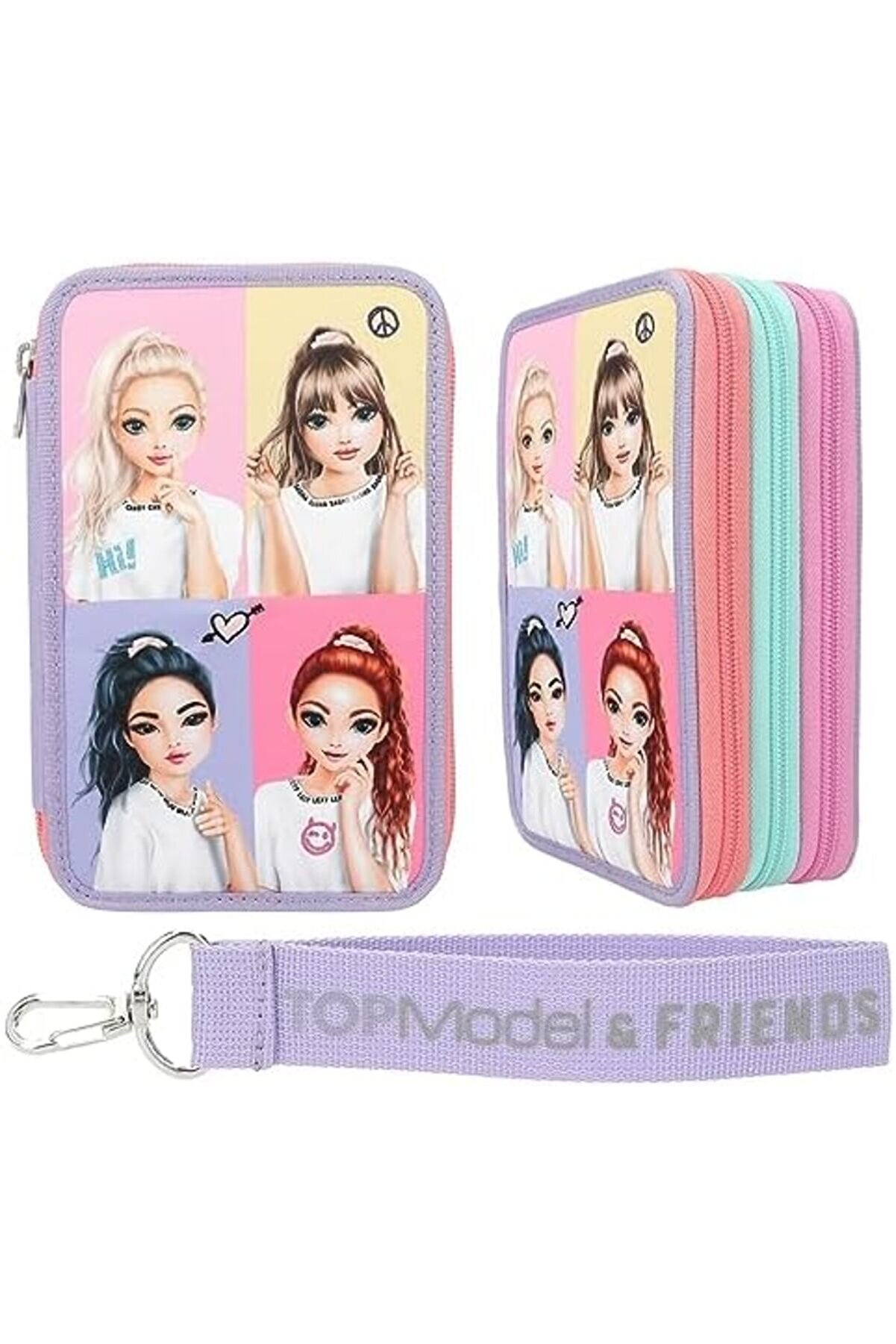 Aclyashop 12591 3 Bölmeli̇ Doldurulmuş Shots Sevi̇mli̇ Nakış Detayları, Kutusu, Cetvel, Vb, Çok Renkli̇,